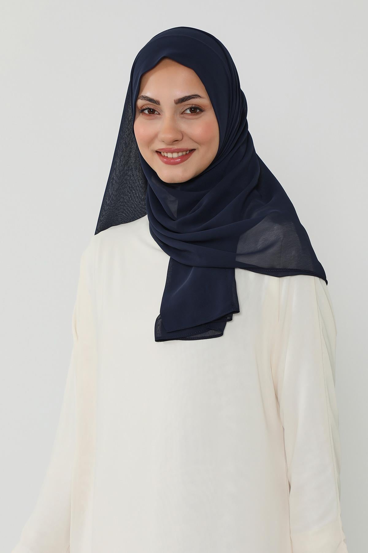 Arkadan Bağlanan Penye İç Boneli Pratik Şifon Şal,PS-51