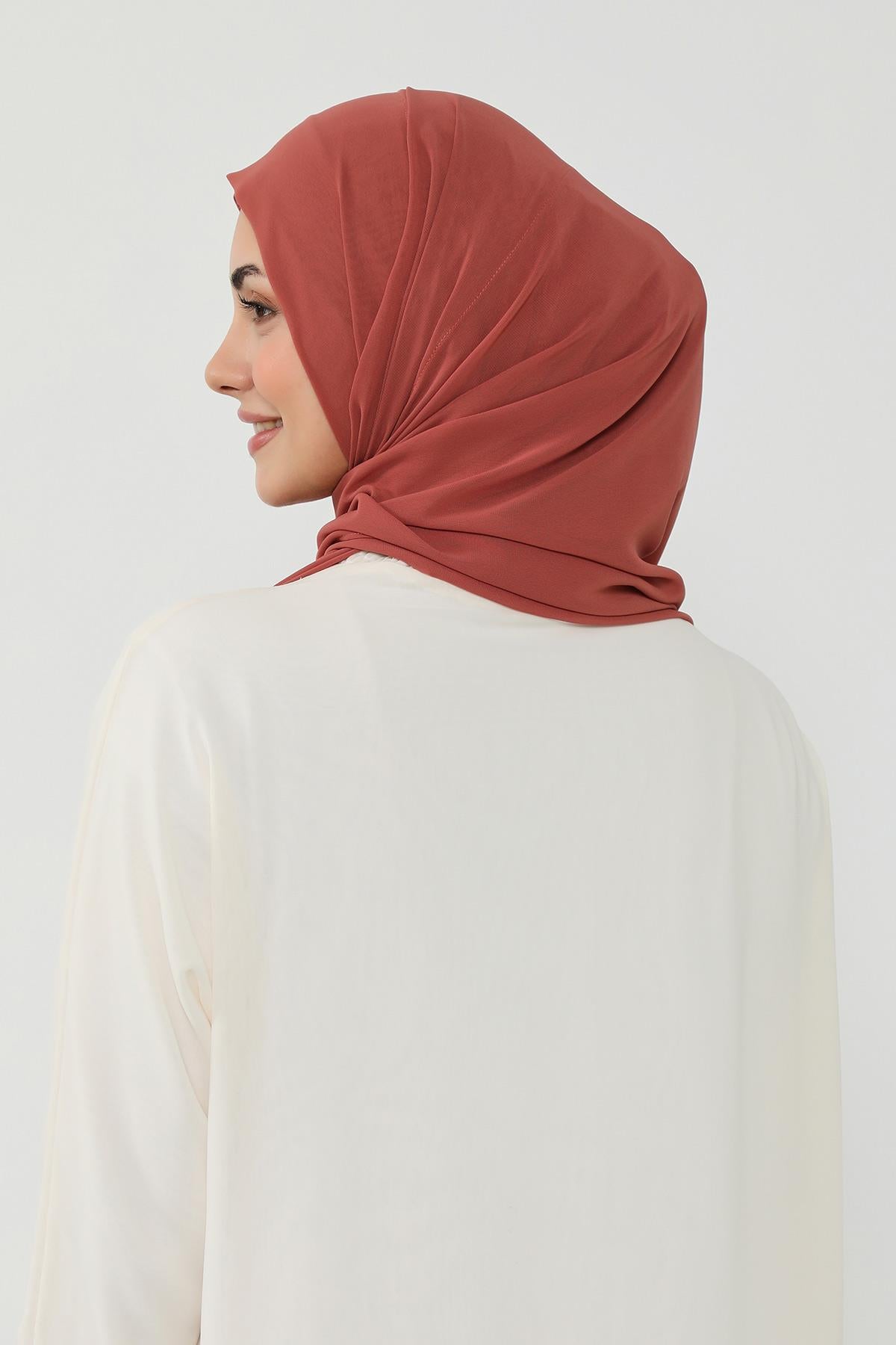 Arkadan Bağlanan Penye İç Boneli Pratik Şifon Şal,PS-51