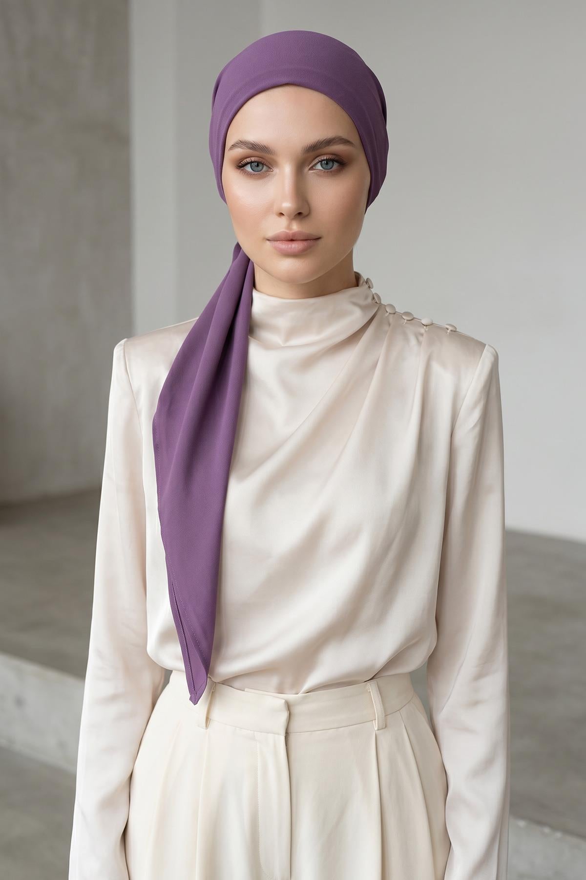 Bağlamalı Krep Bone Türban,B-101