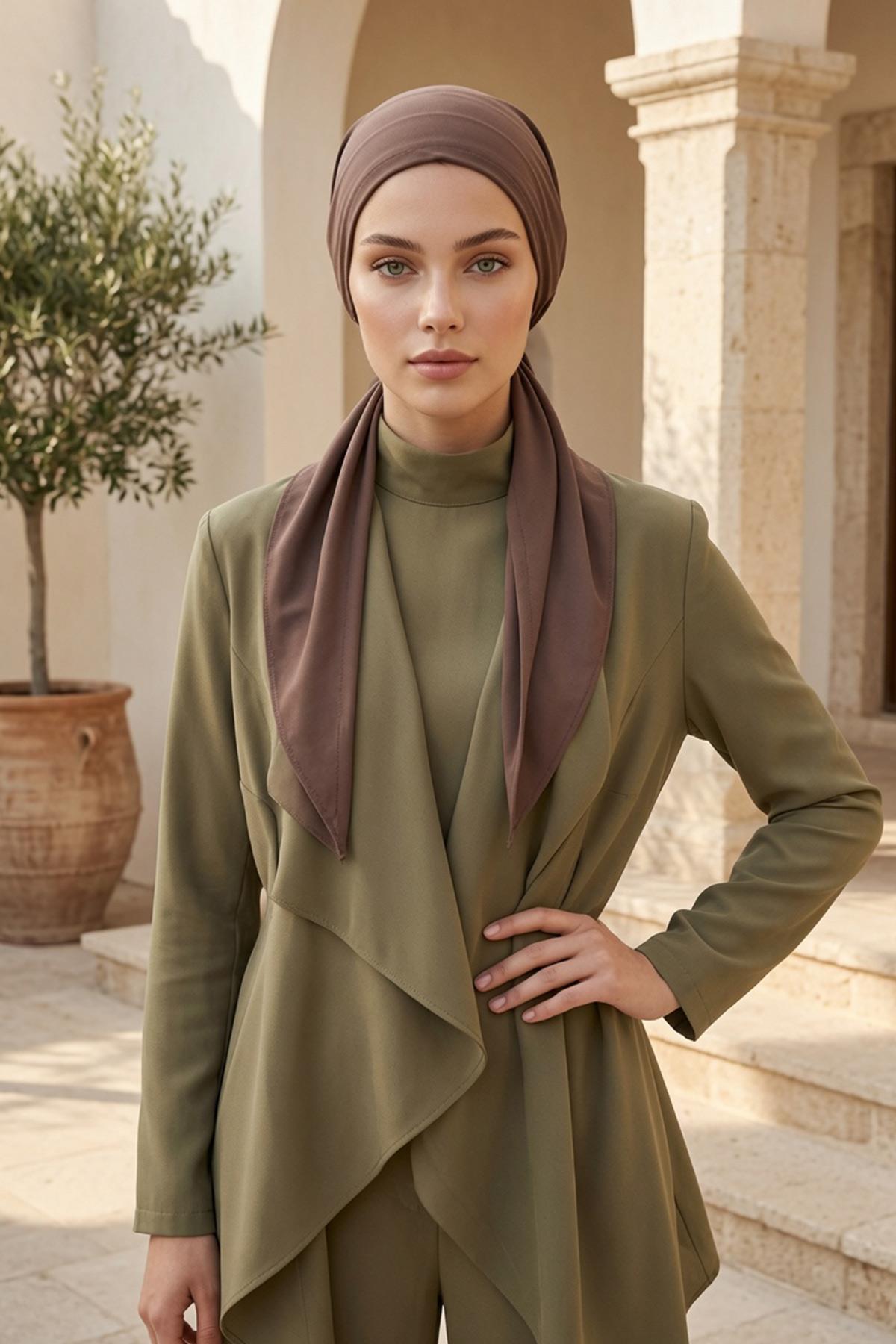 Bağlamalı Krep Bone Türban,B-101