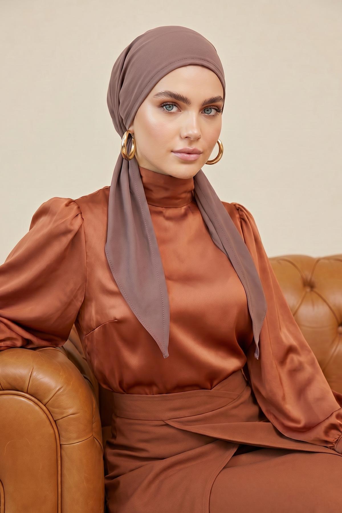 Bağlamalı Krep Bone Türban,B-101