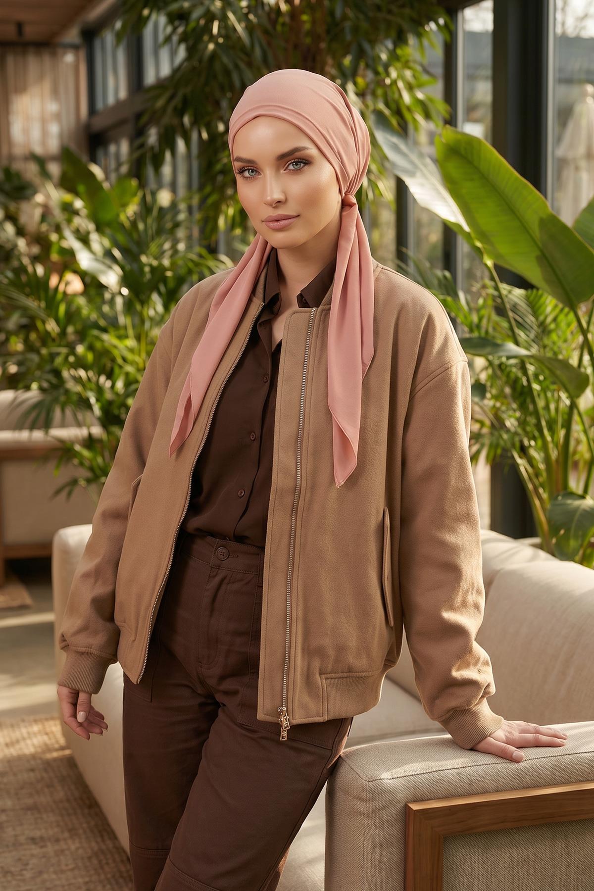 Bağlamalı Krep Bone Türban,B-101