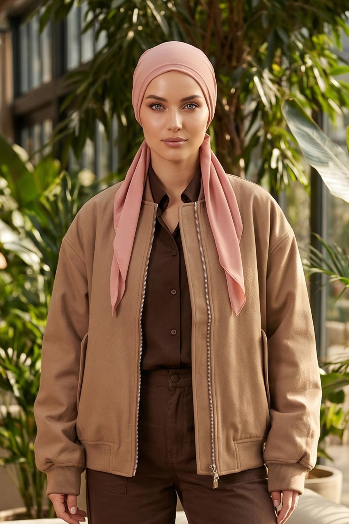 Bağlamalı Krep Bone Türban,B-101