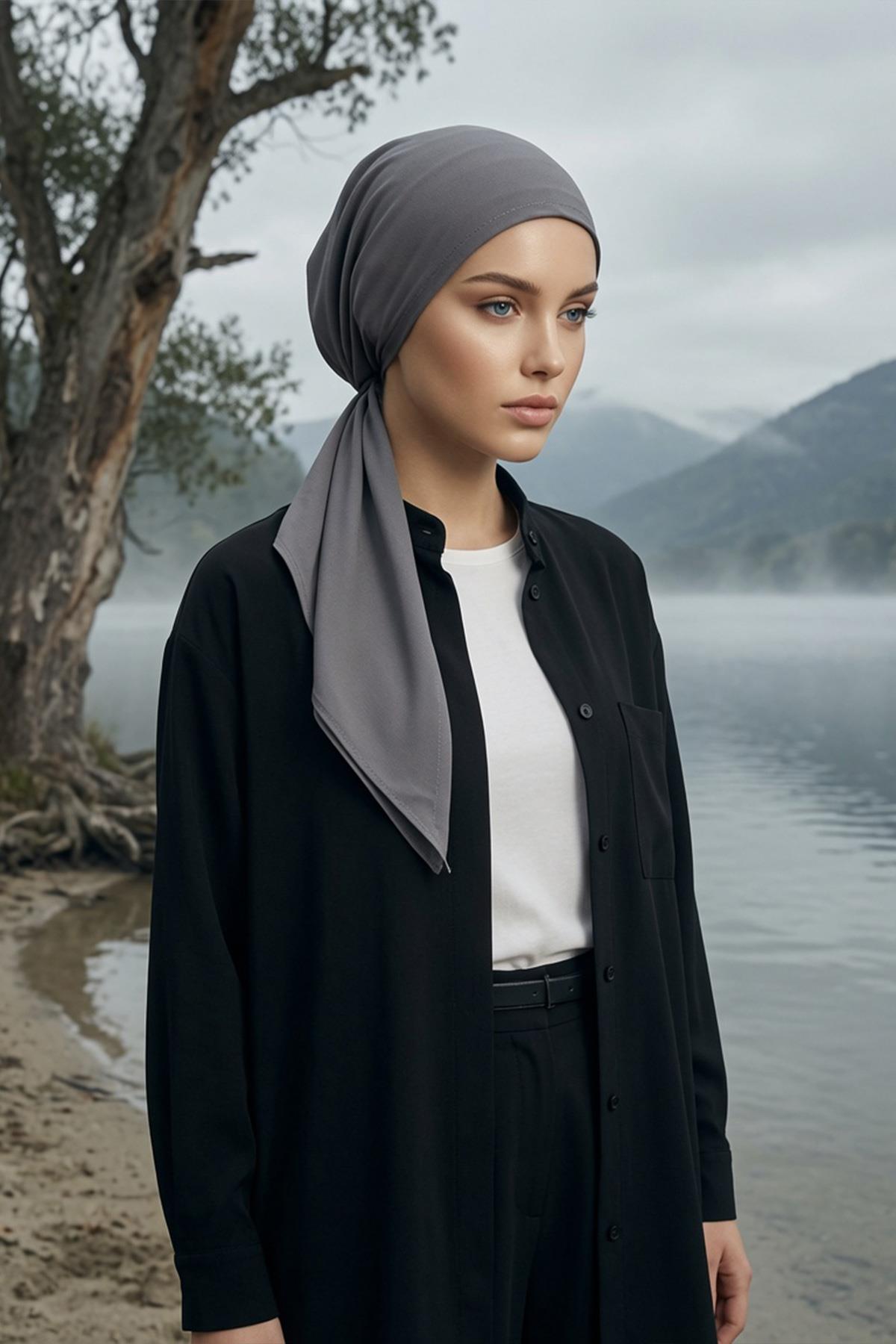 Bağlamalı Krep Bone Türban,B-101