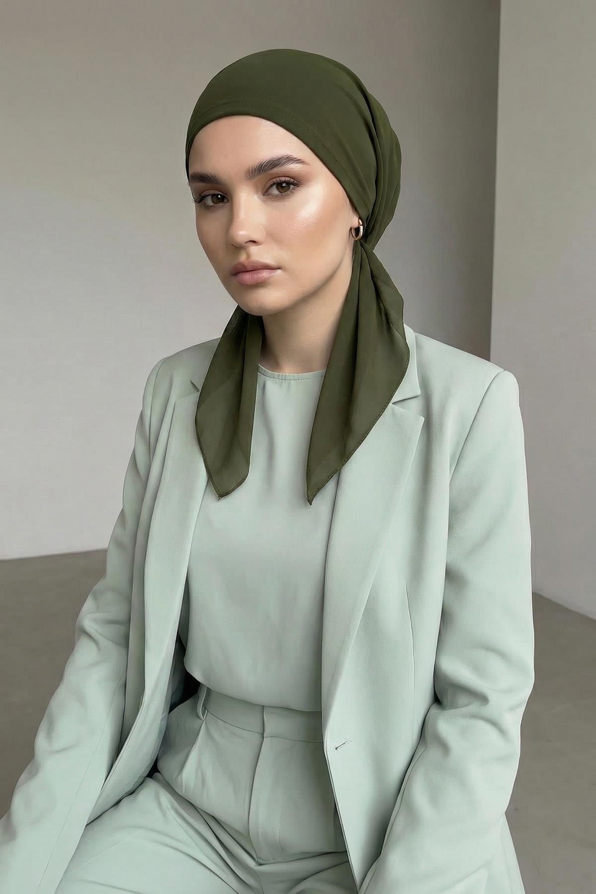Bağlanabilir Kaymaz Penye İçli Şifon Bone,B-97