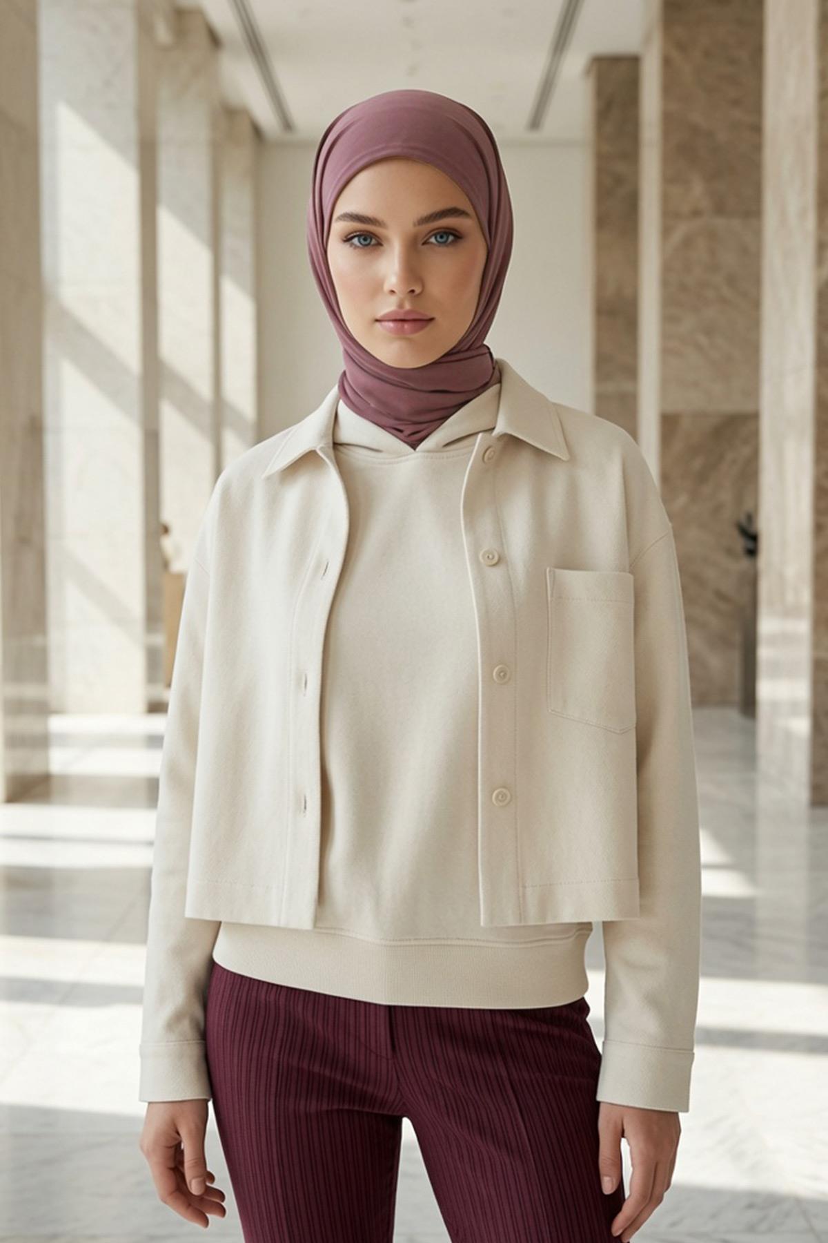 Bağlanabilir Kaymaz Penye İçli Şifon Bone,B-97