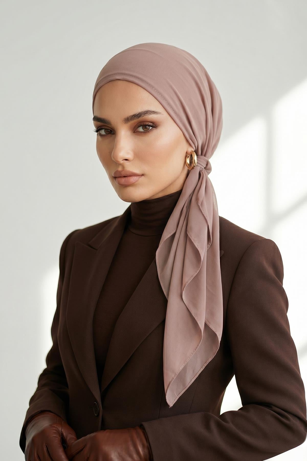 Bağlanabilir Kaymaz Penye İçli Şifon Bone,B-97