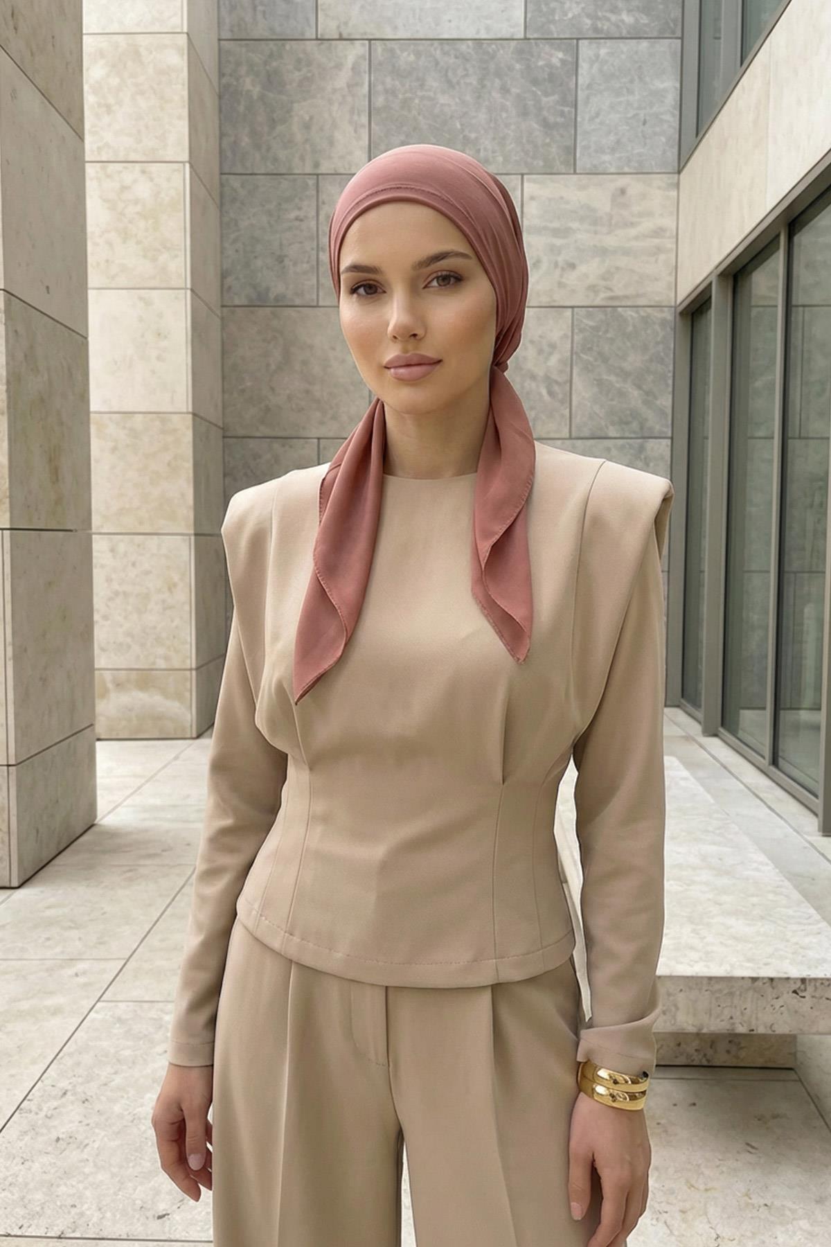 Bağlanabilir Kaymaz Penye İçli Şifon Bone,B-97