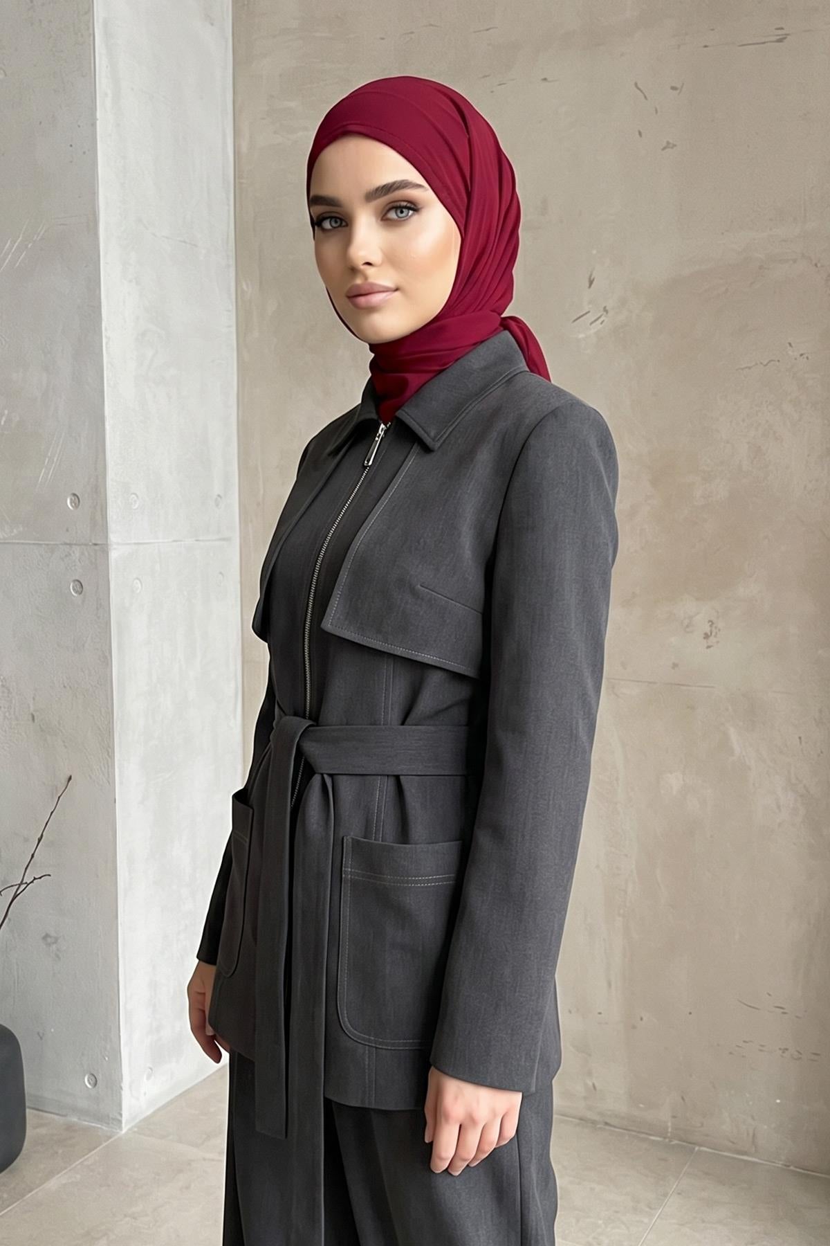 Bağlanabilir Kaymaz Penye İçli Şifon Bone,B-97