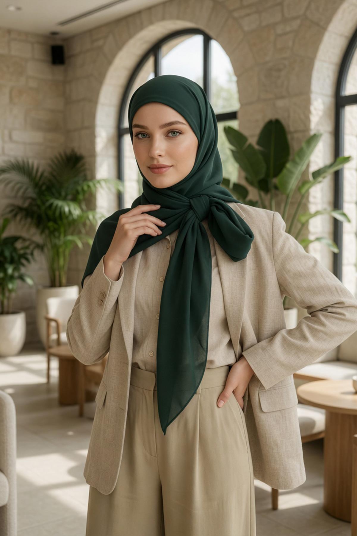 Bağlanabilir Kaymaz Penye İçli, Şifon Şal,PS-61