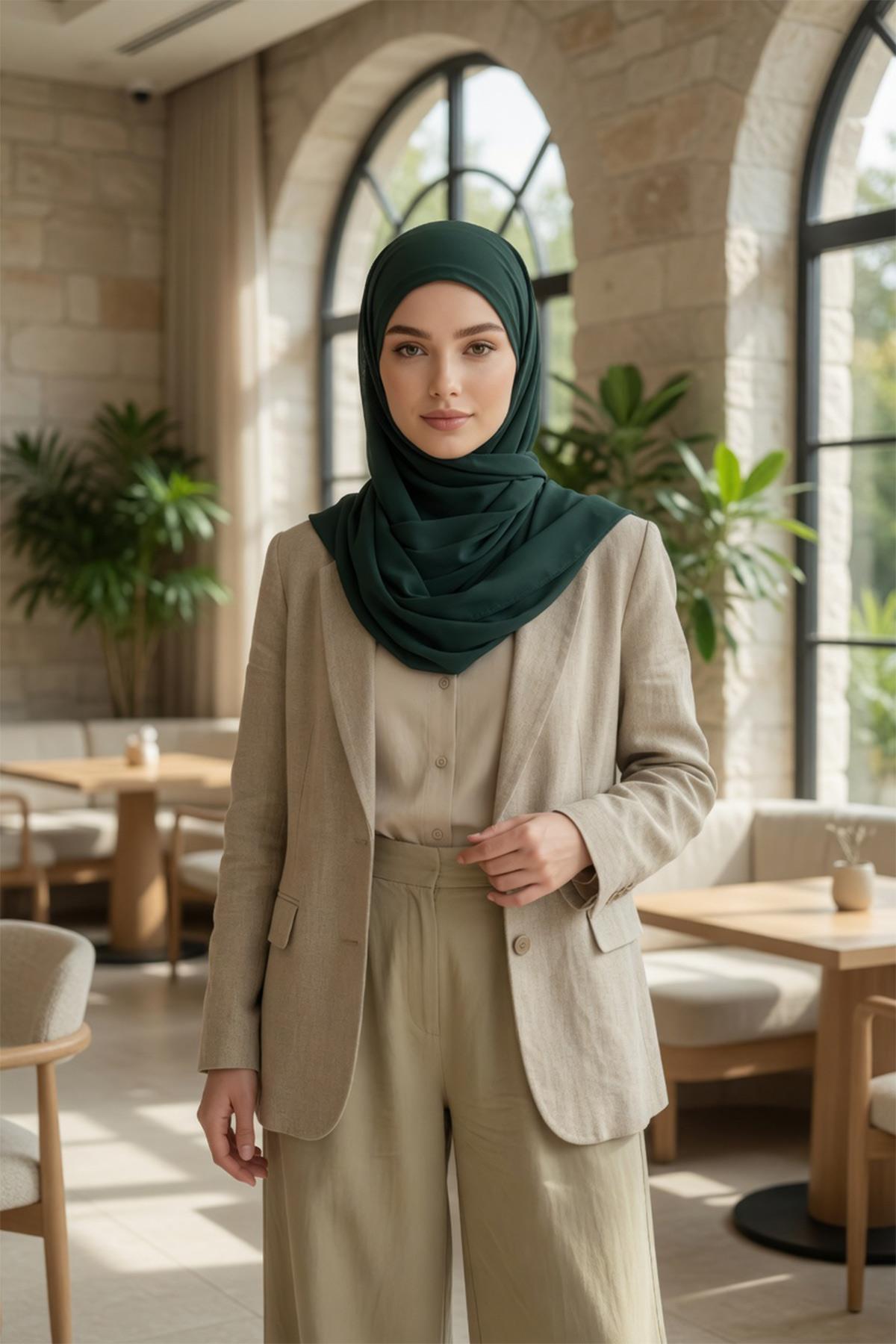 Bağlanabilir Kaymaz Penye İçli, Şifon Şal,PS-61