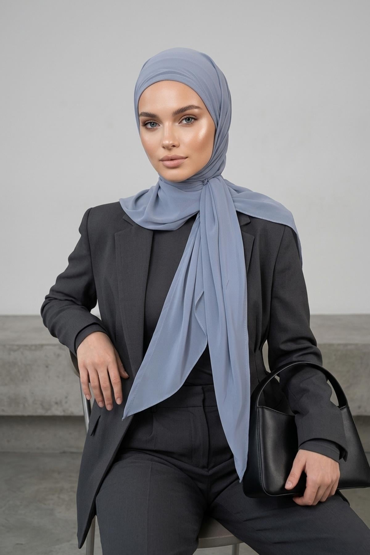 Bağlanabilir Kaymaz Penye İçli, Şifon Şal,PS-61