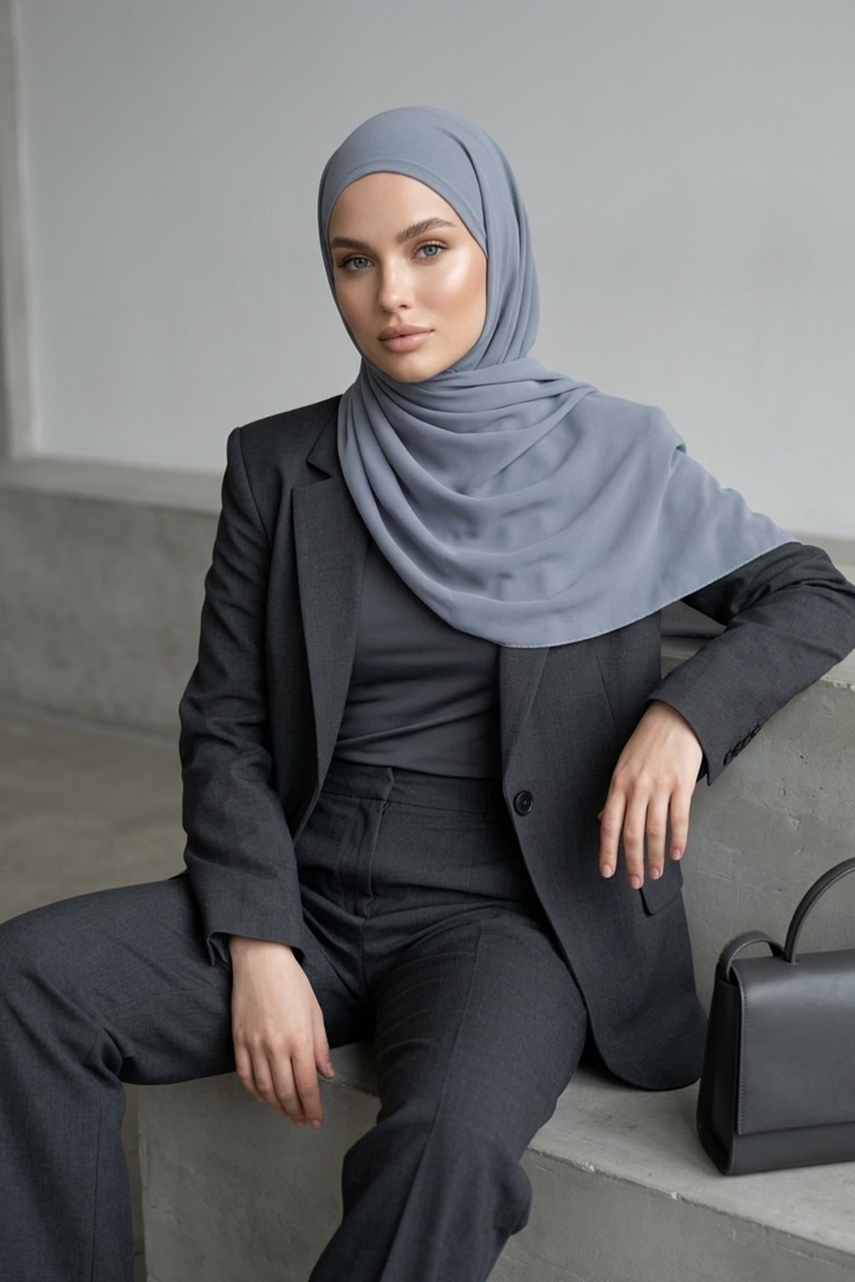Bağlanabilir Kaymaz Penye İçli, Şifon Şal,PS-61