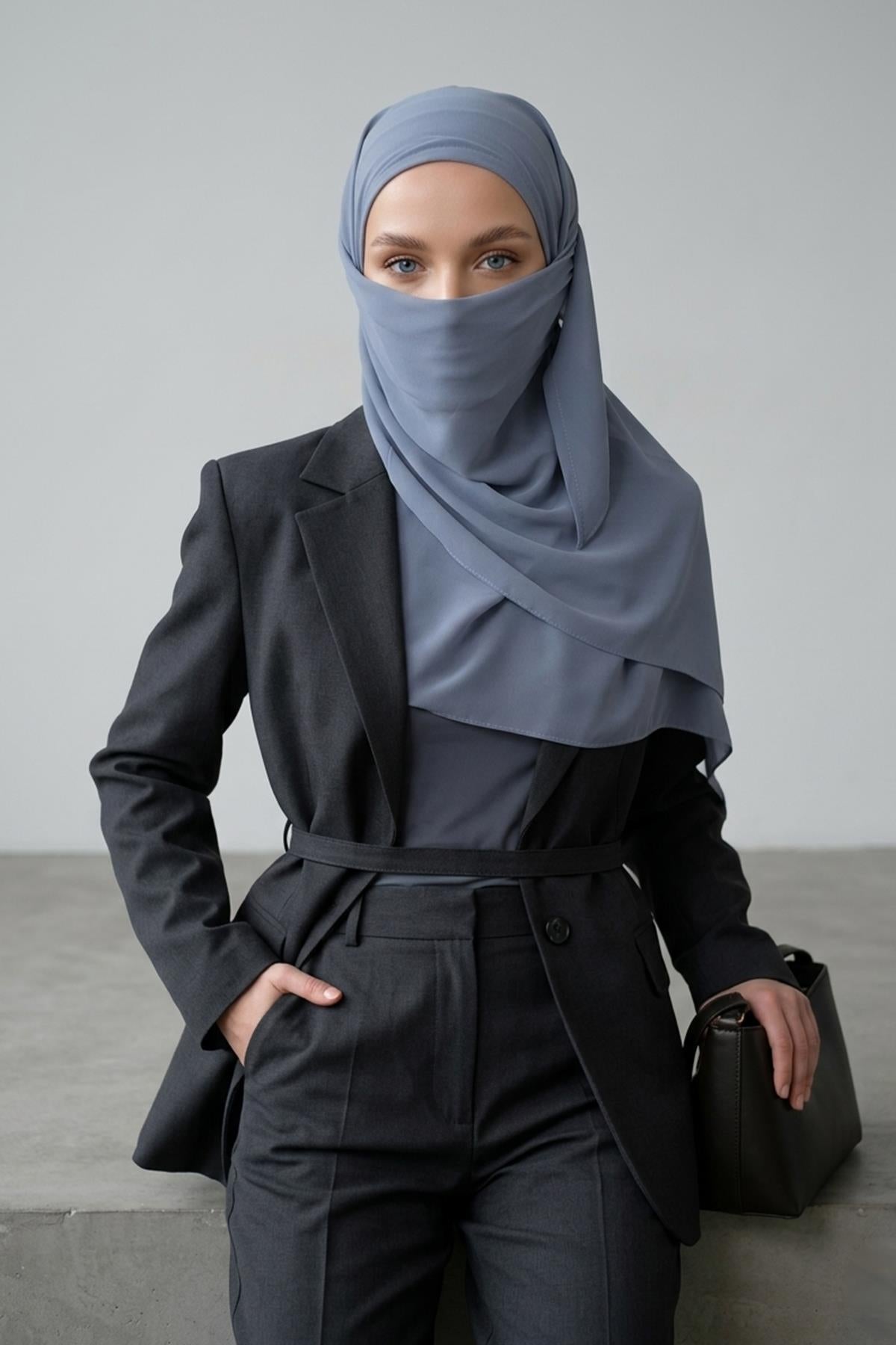 Bağlanabilir Kaymaz Penye İçli, Şifon Şal,PS-61