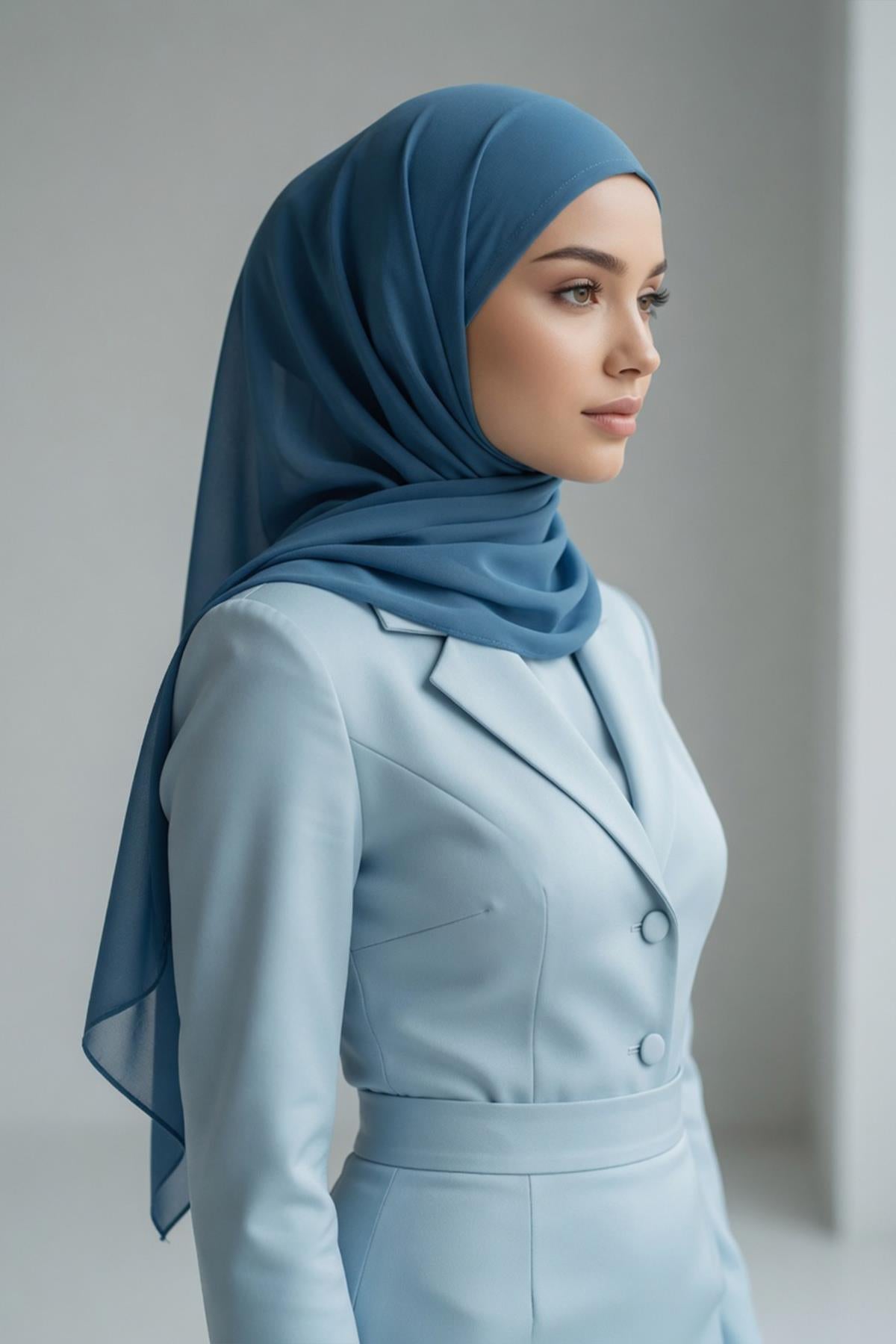 Bağlanabilir Kaymaz Penye İçli, Şifon Şal,PS-61