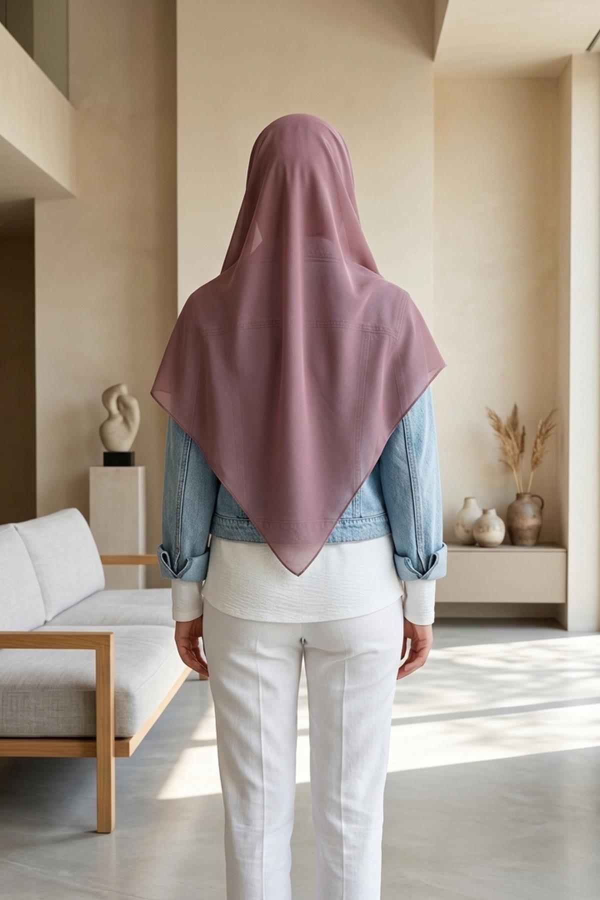 Bağlanabilir Kaymaz Penye İçli, Şifon Şal,PS-61