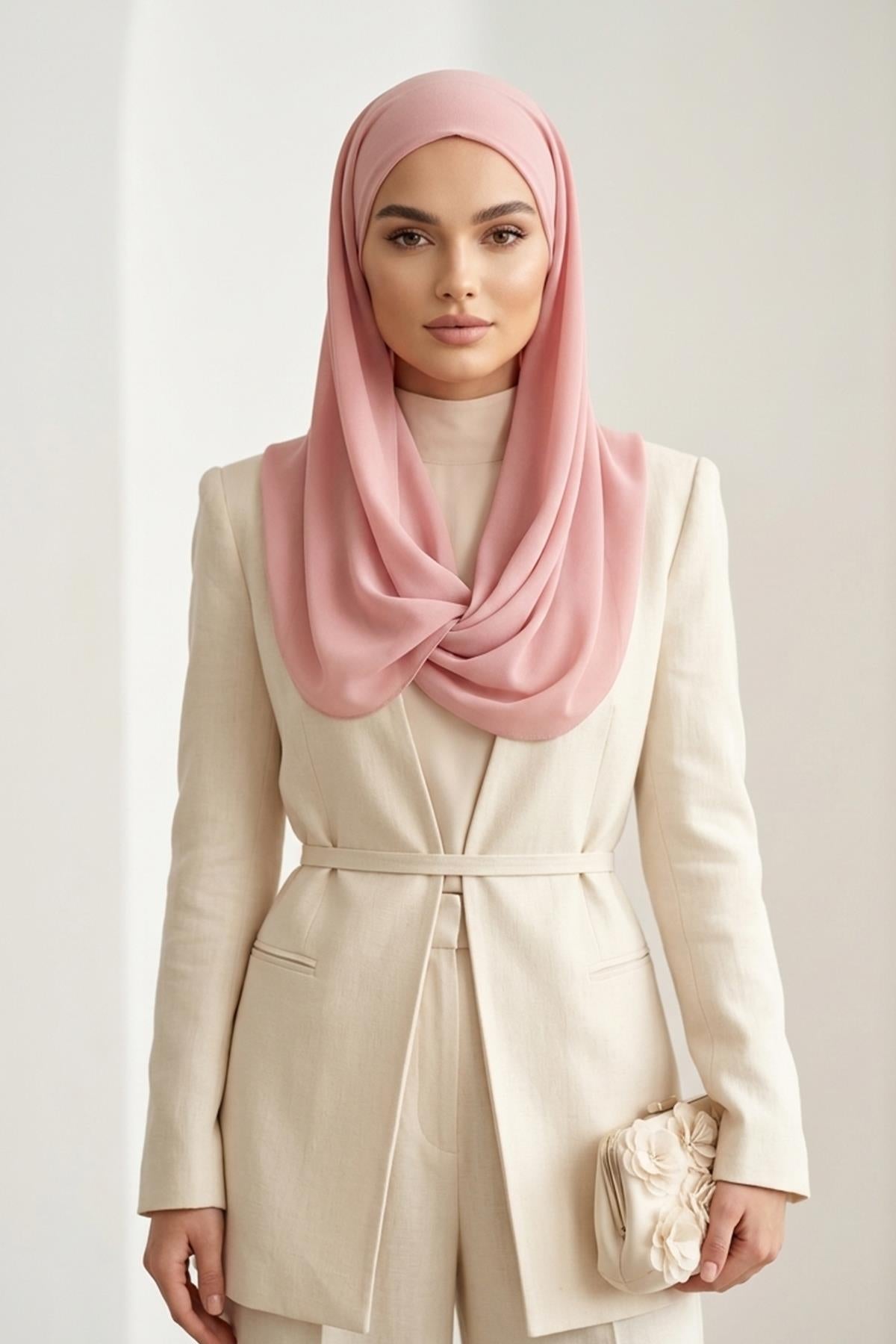 Bağlanabilir Kaymaz Penye İçli, Şifon Şal,PS-61