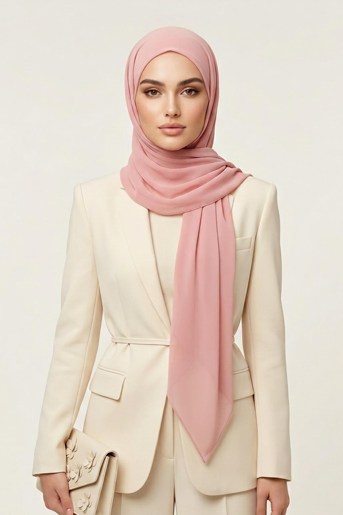 Bağlanabilir Kaymaz Penye İçli, Şifon Şal,PS-61