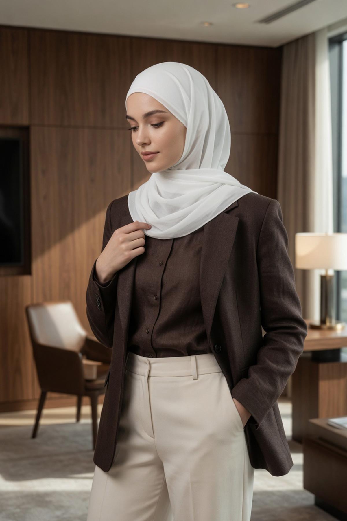 Bağlanabilir Kaymaz Penye İçli, Şifon Şal,PS-61