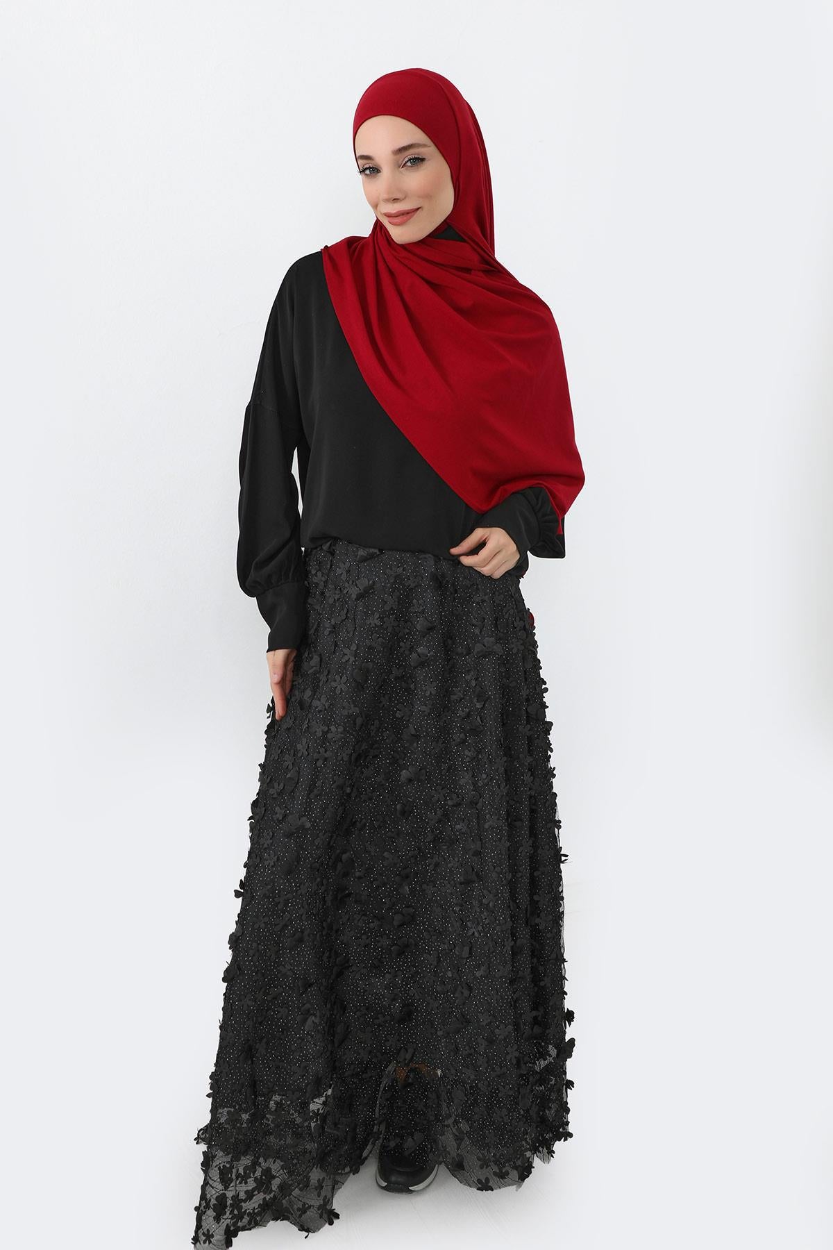 Boynu Kapatan Ninja Boneli Pratik Penye Şal,PS-59