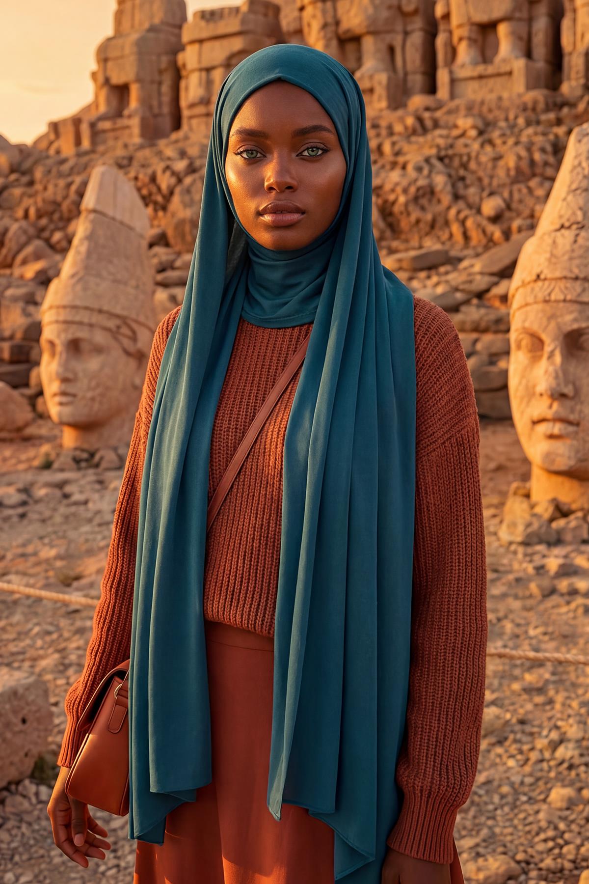 Boynu Kapatan Ninja Boneli Pratik Penye Şal,PS-59