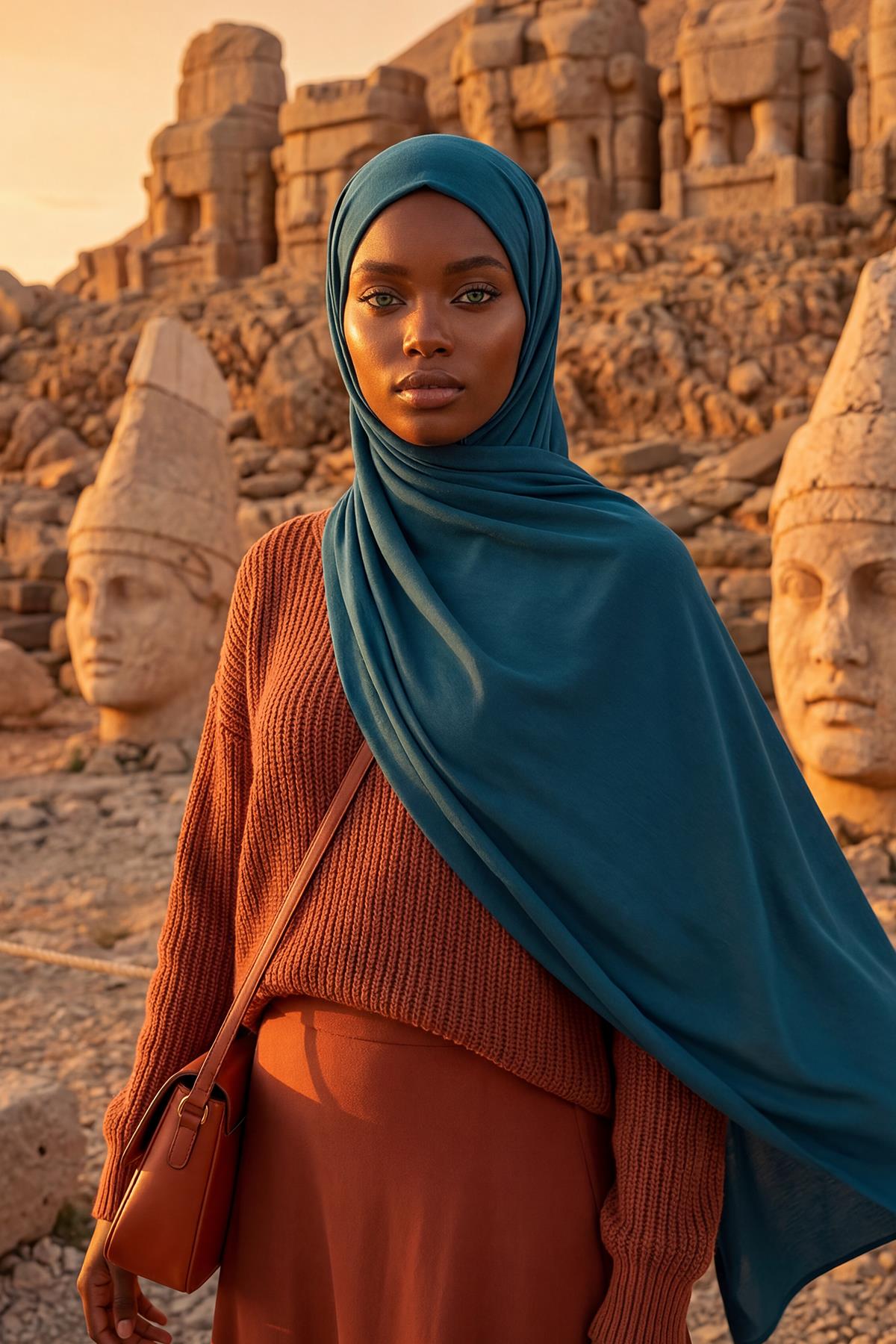 Boynu Kapatan Ninja Boneli Pratik Penye Şal,PS-59