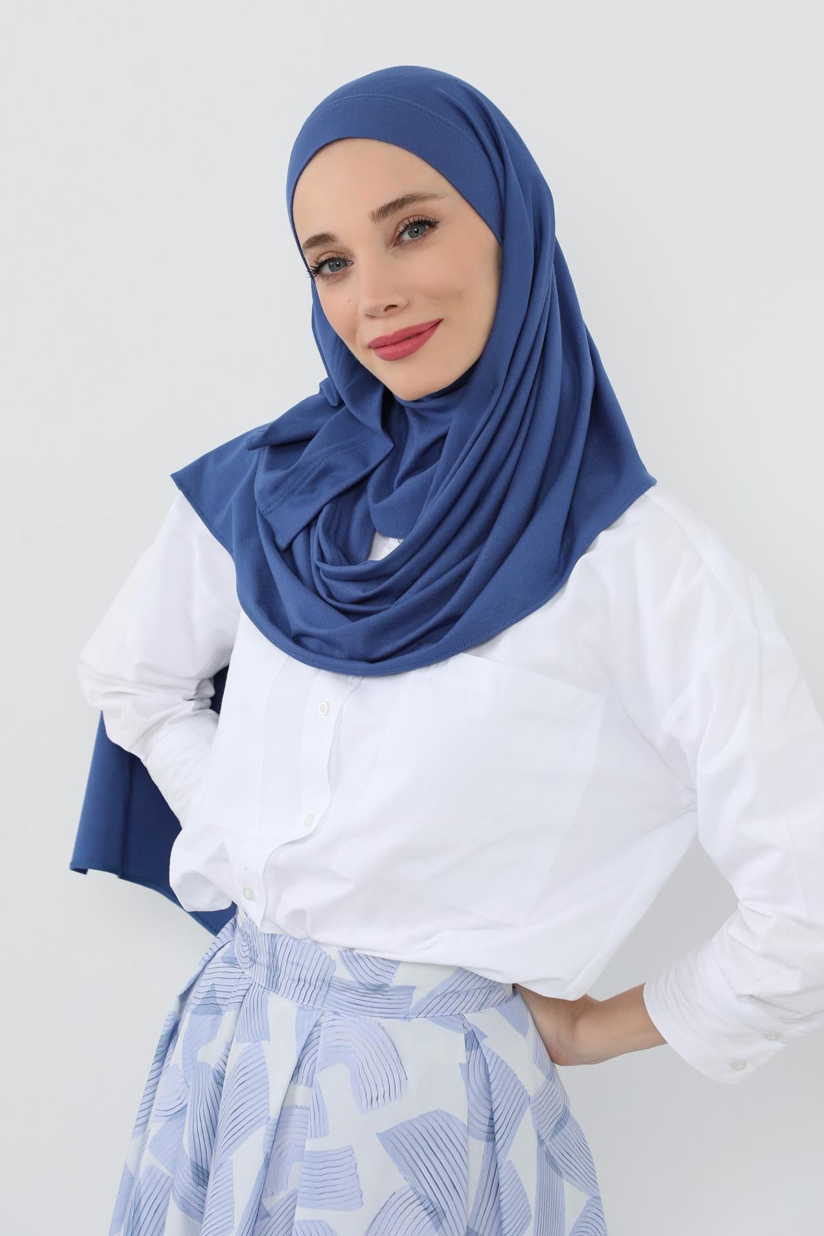 Boyun Kapatan Peçe Özellikli Penye Boneli Şal,PS-58
