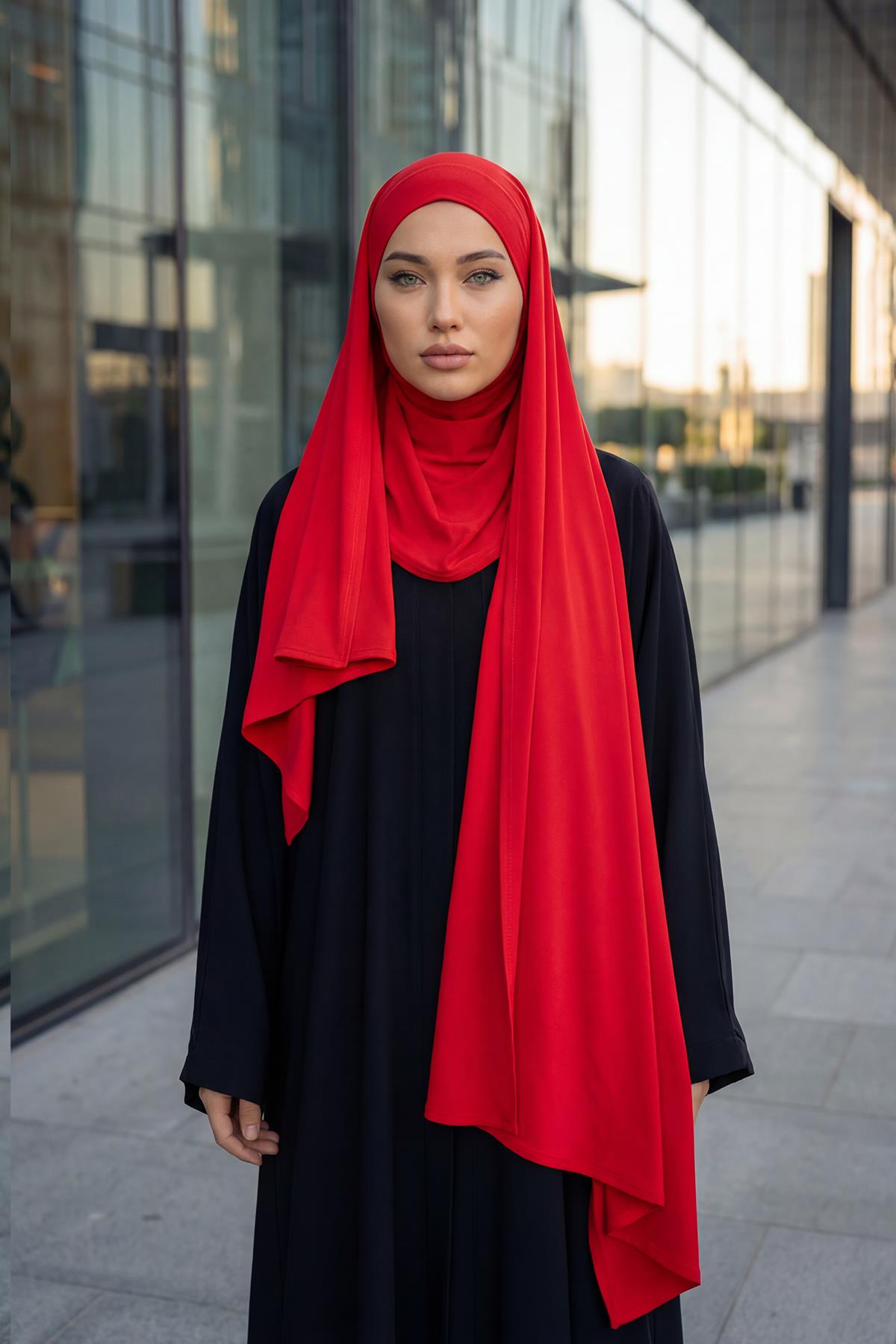 Boyun Kapatan Peçe Özellikli Penye Boneli Şal,PS-58