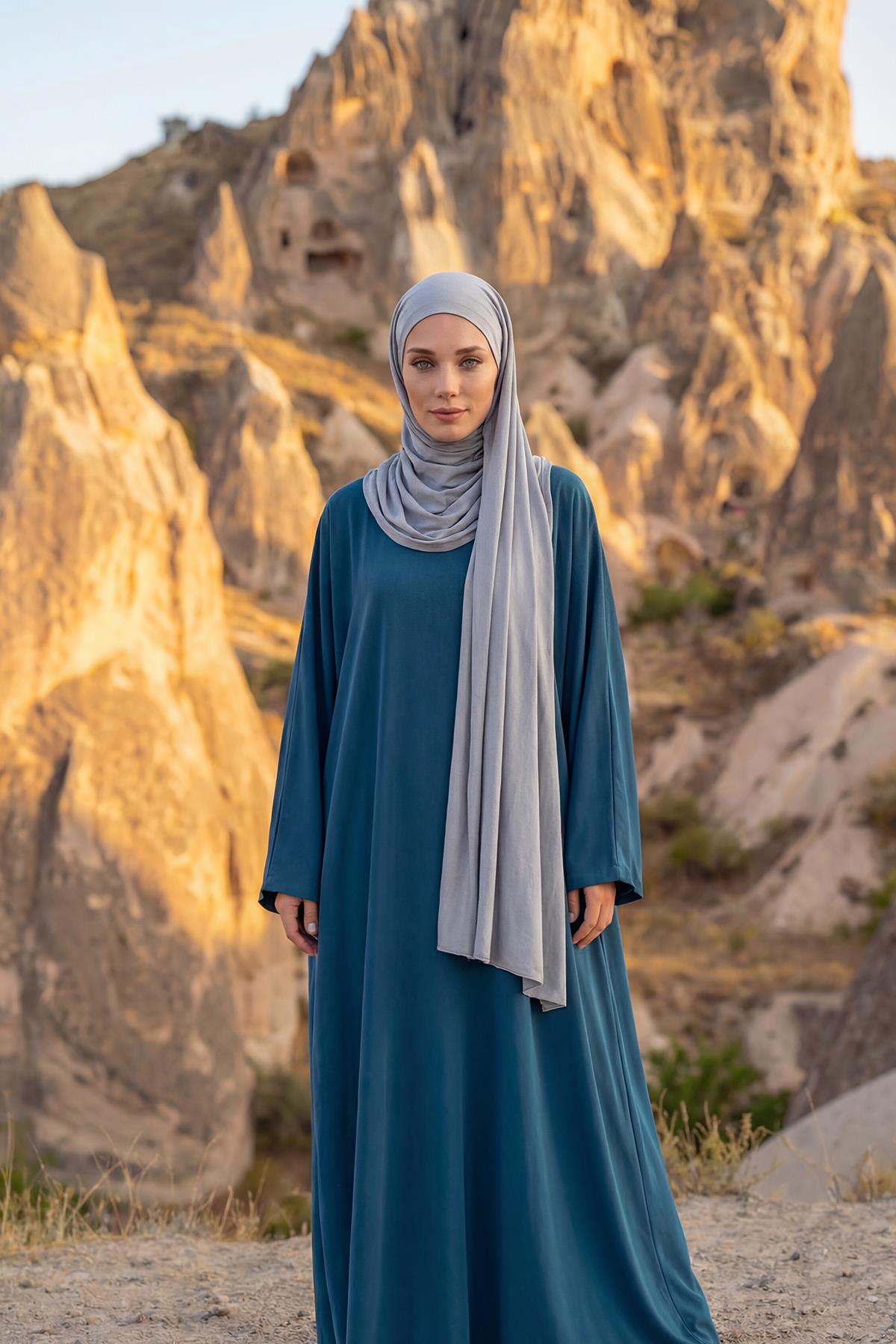 Boyun Kapatan Peçe Özellikli Penye Boneli Şal,PS-58