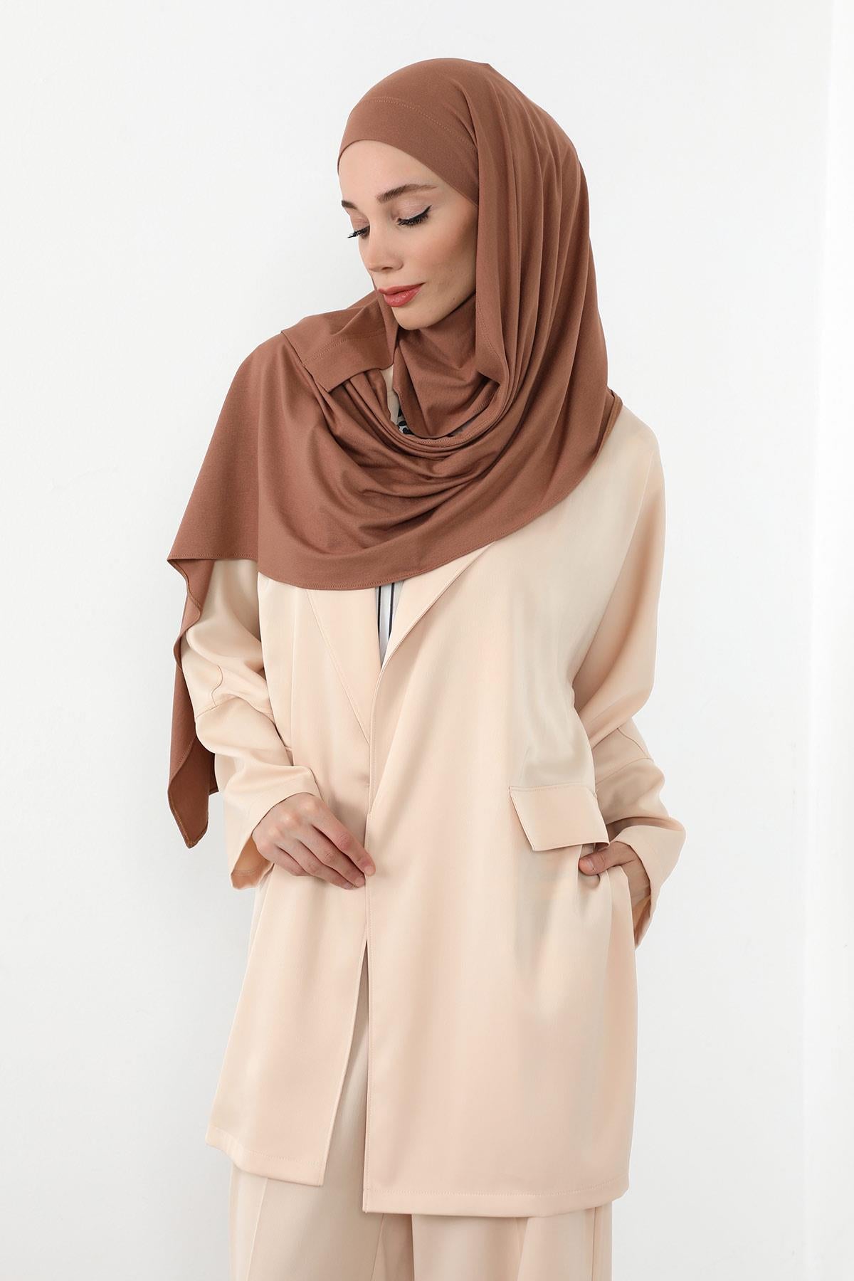 Boyun Kapatan Peçe Özellikli Penye Boneli Şal,PS-58