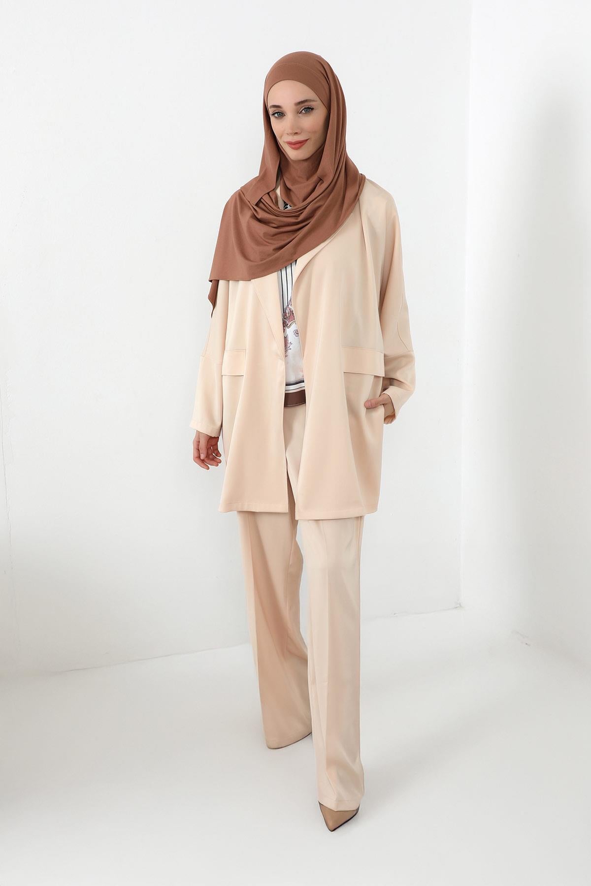 Boyun Kapatan Peçe Özellikli Penye Boneli Şal,PS-58