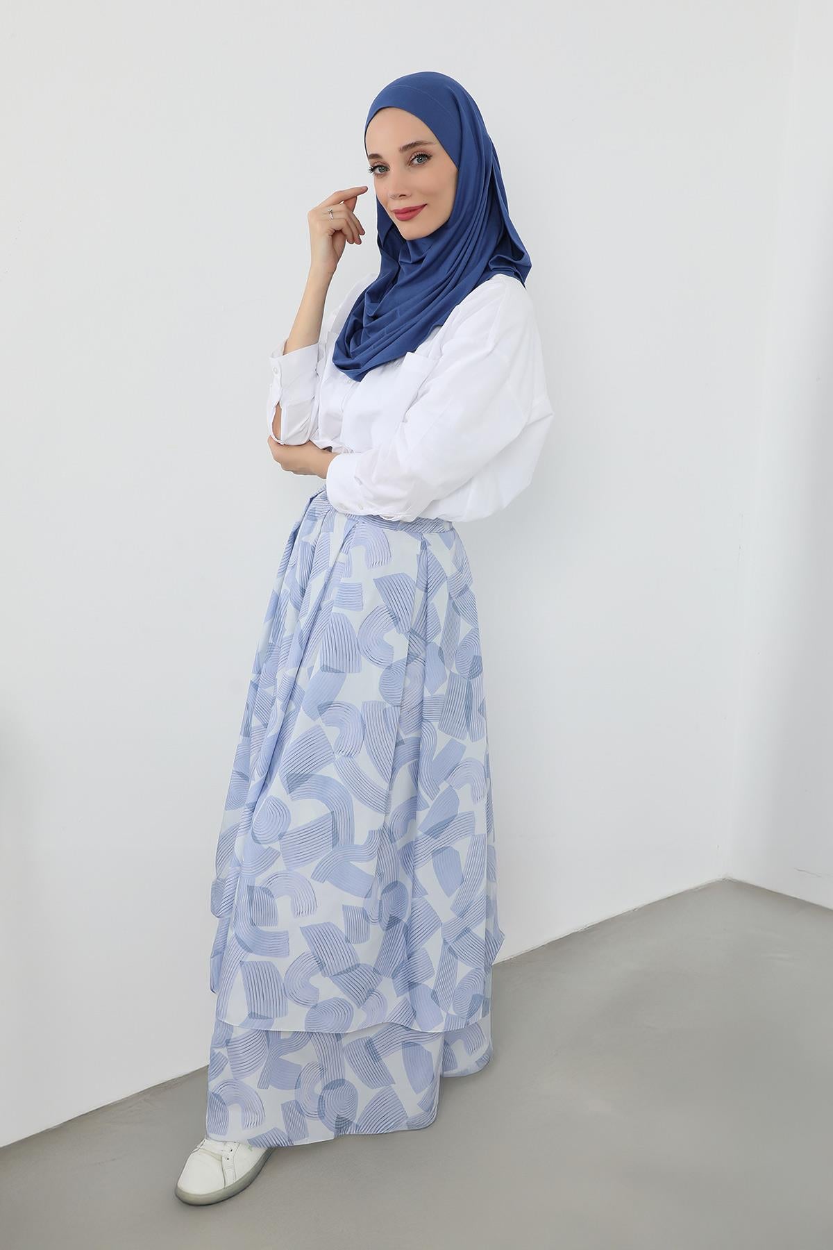 Boyun Kapatan Peçe Özellikli Penye Boneli Şal,PS-58