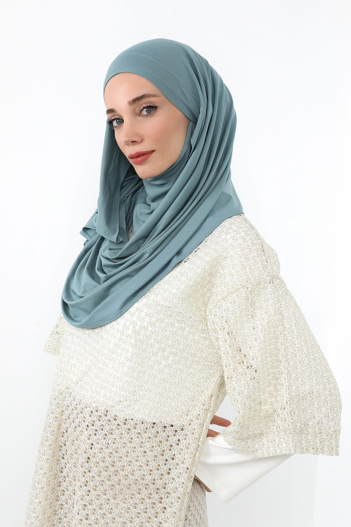 Boyun Kapatan Peçe Özellikli Penye Boneli Şal,PS-58