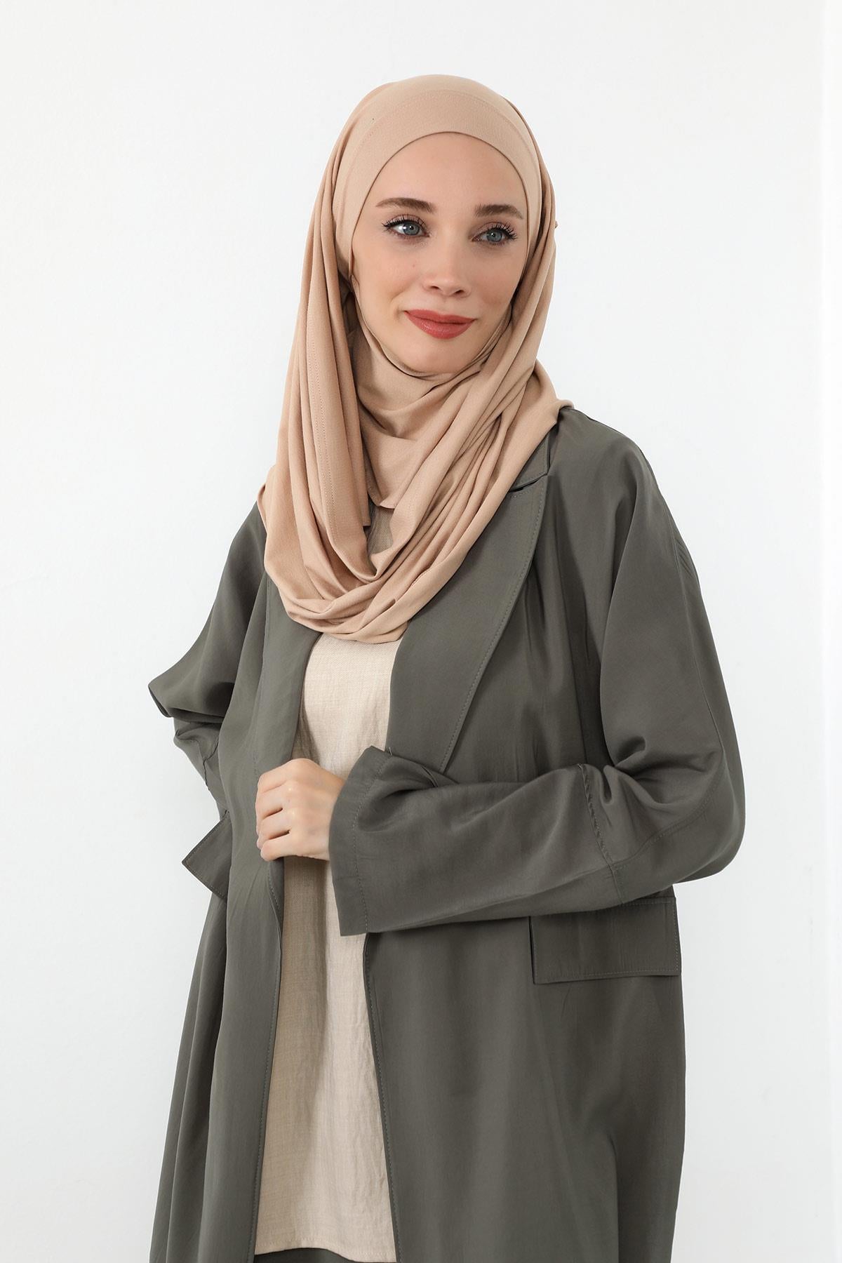 Boyun Kapatan Peçe Özellikli Penye Boneli Şal,PS-58