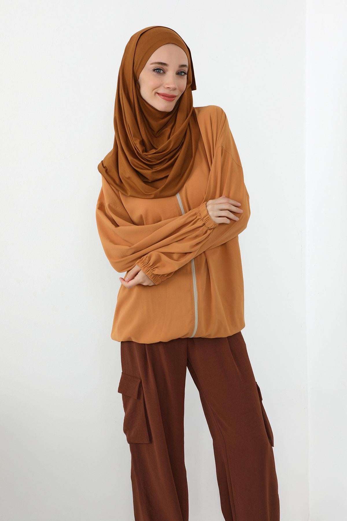 Boyun Kapatan Peçe Özellikli Penye Boneli Şal,PS-58