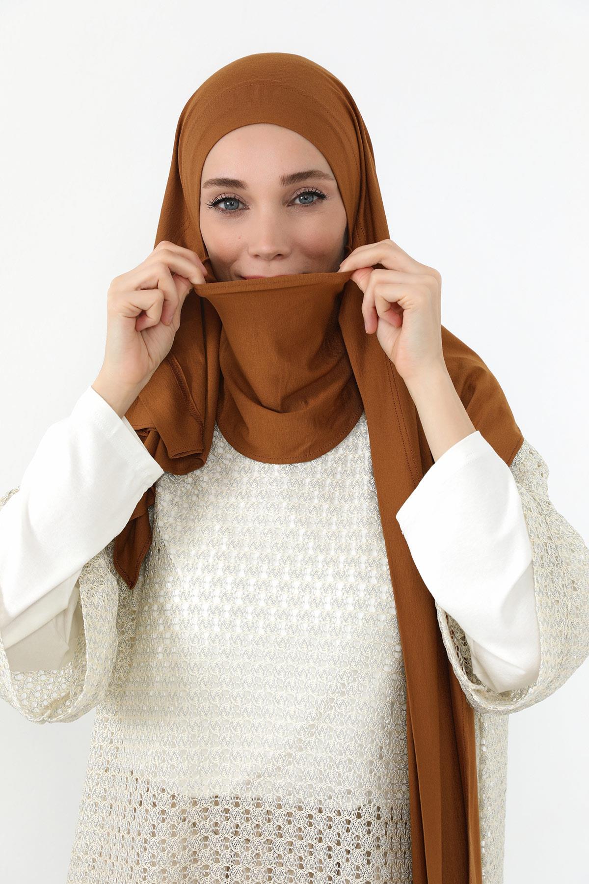 Boyun Kapatan Peçe Özellikli Penye Boneli Şal,PS-58