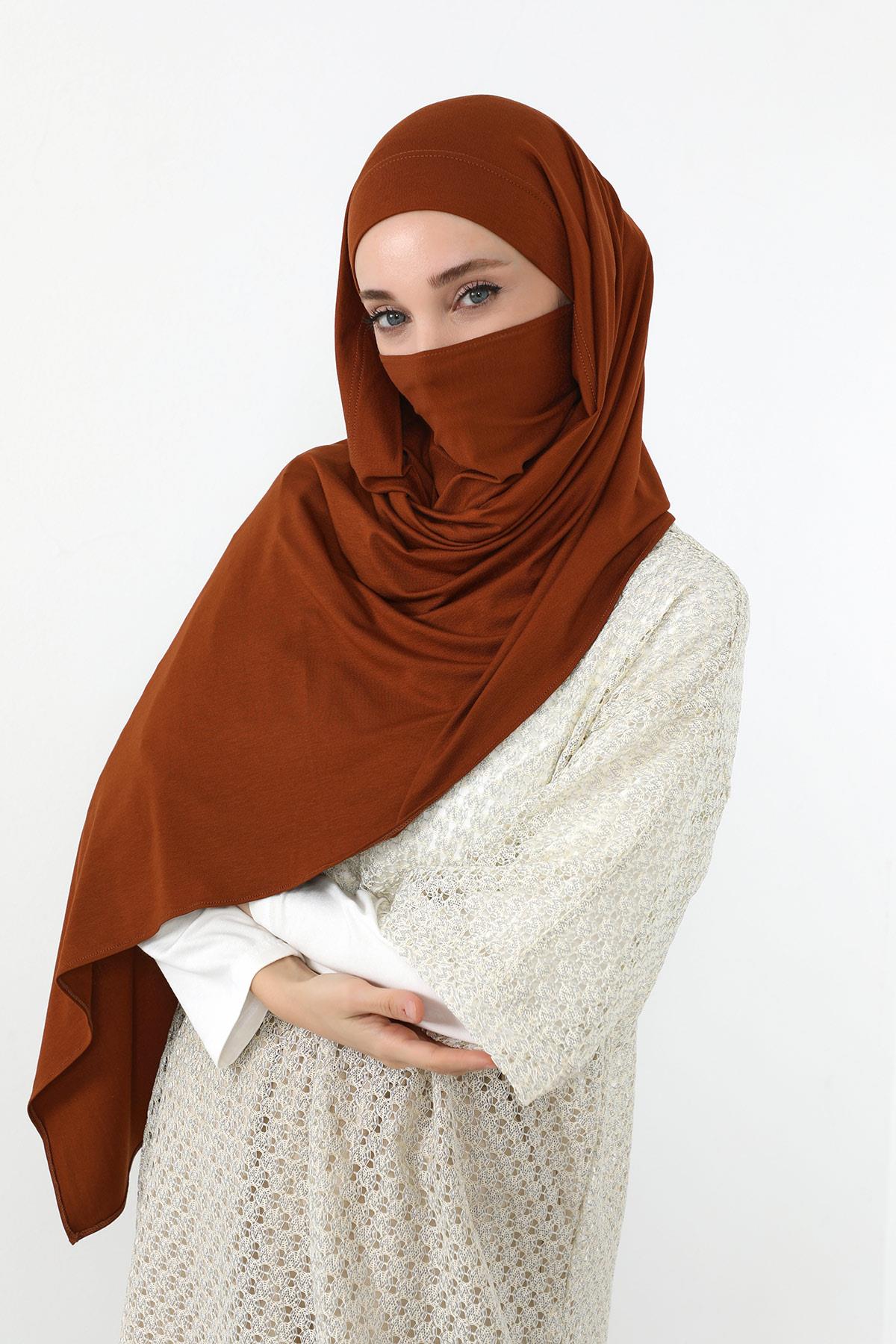 Boyun Kapatan Peçe Özellikli Penye Boneli Şal,PS-58