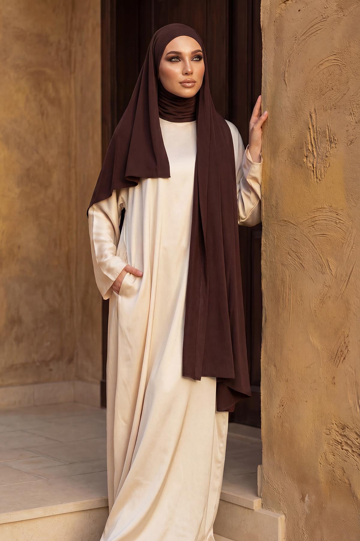 Boyun Kapatan Peçe Özellikli Penye Boneli Şal,PS-58