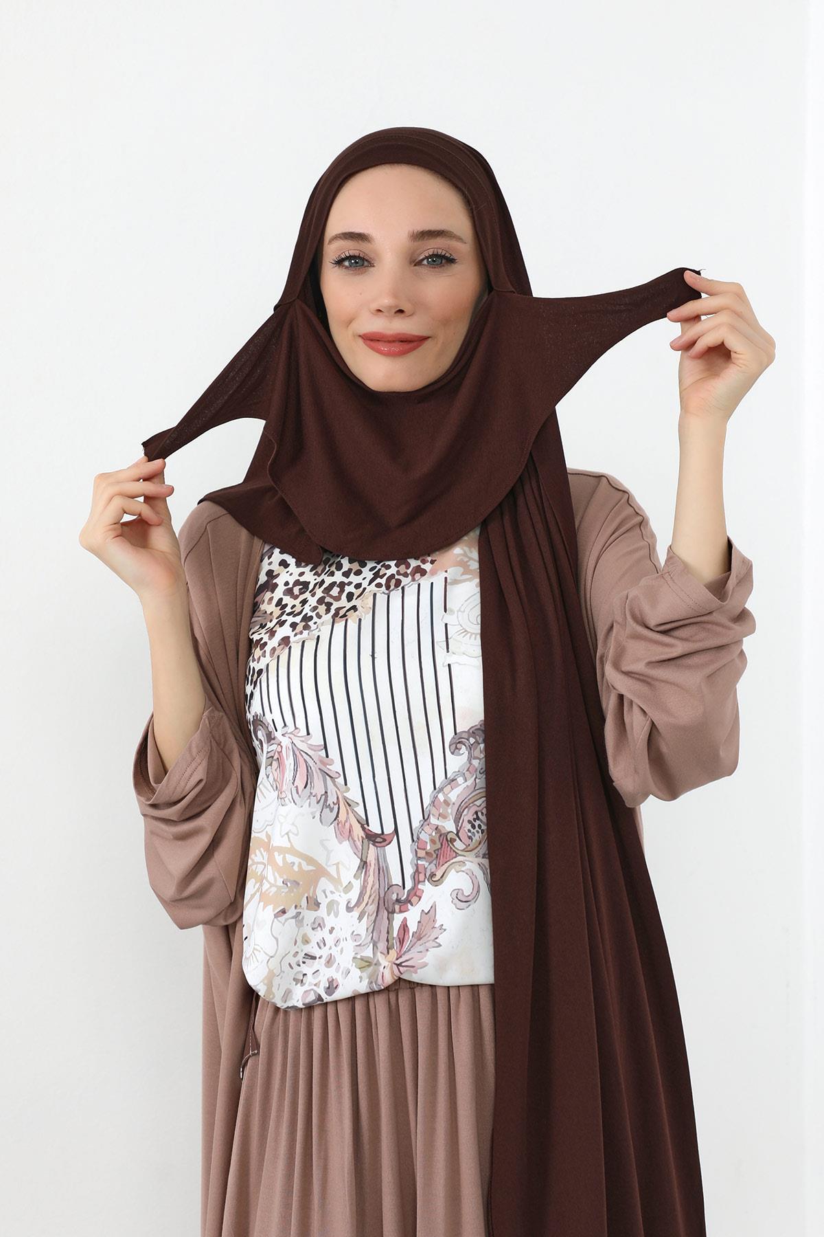 Boyun Kapatan Peçe Özellikli Penye Boneli Şal,PS-58