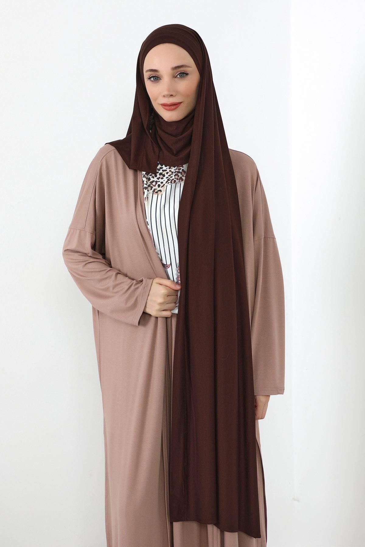 Boyun Kapatan Peçe Özellikli Penye Boneli Şal,PS-58