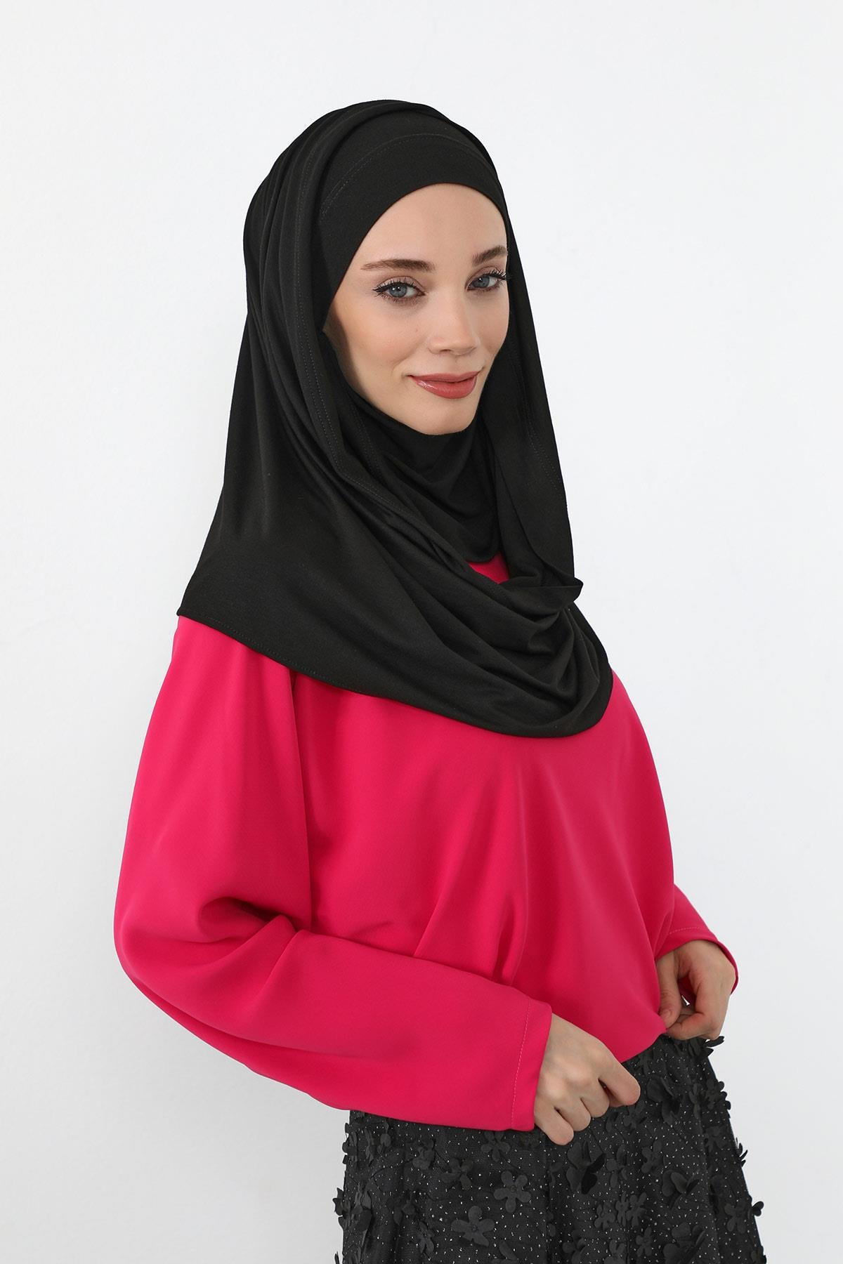 Boyun Kapatan Peçe Özellikli Penye Boneli Şal,PS-58