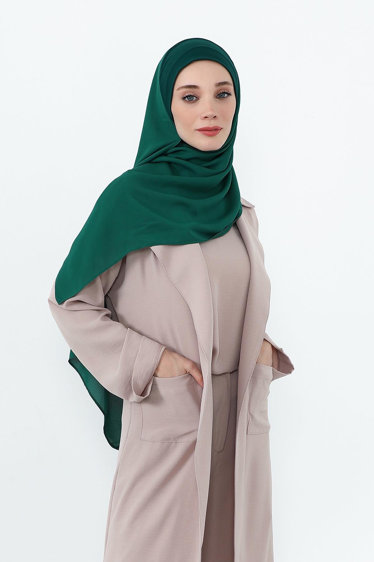 Boyun Kapatan Penye İç Boneli Krep Şal,PS-55