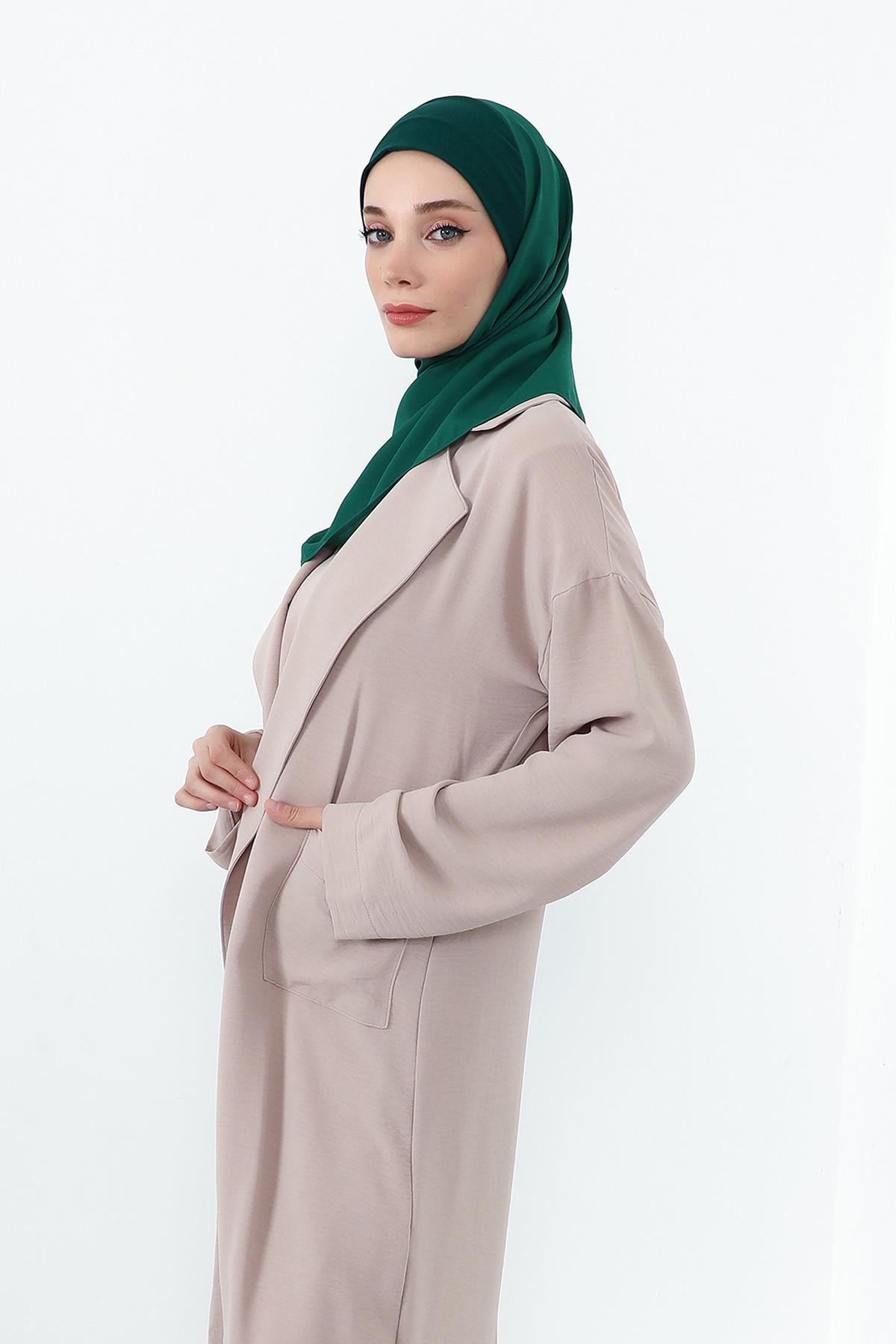 Boyun Kapatan Penye İç Boneli Krep Şal,PS-55