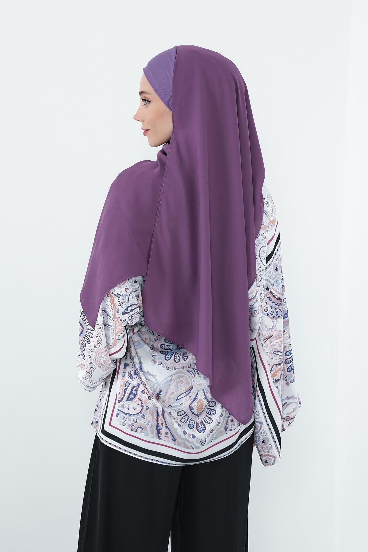 Boyun Kapatan Penye İç Boneli Krep Şal,PS-55