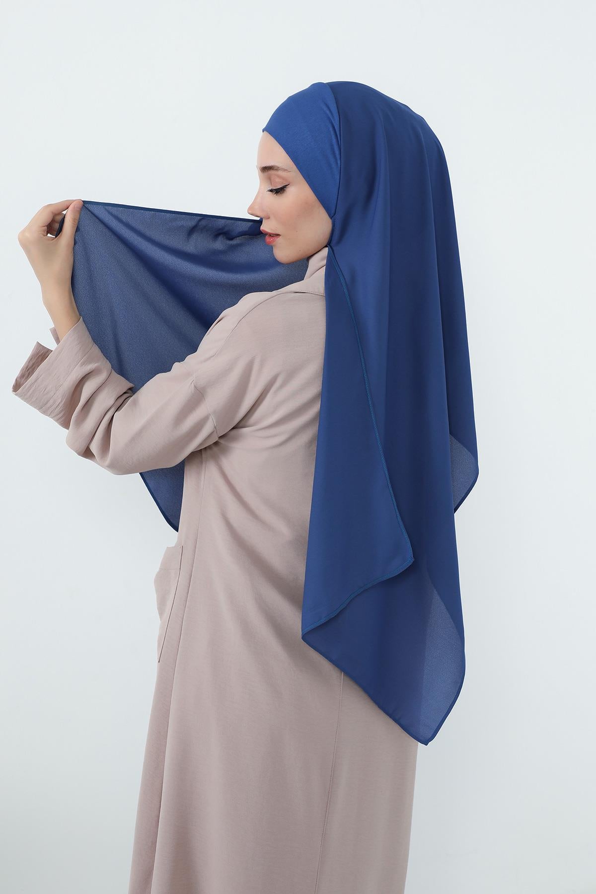 Boyun Kapatan Penye İç Boneli Krep Şal,PS-55