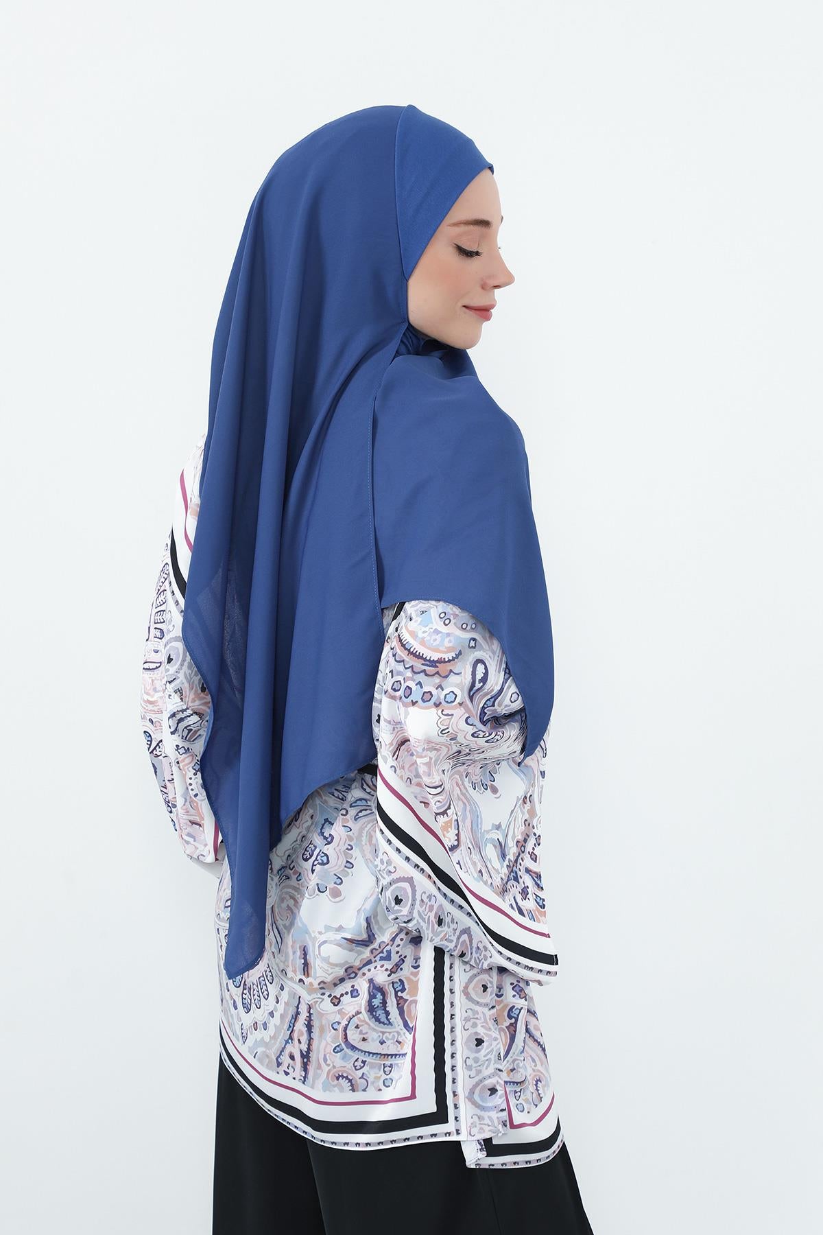 Boyun Kapatan Penye İç Boneli Krep Şal,PS-55