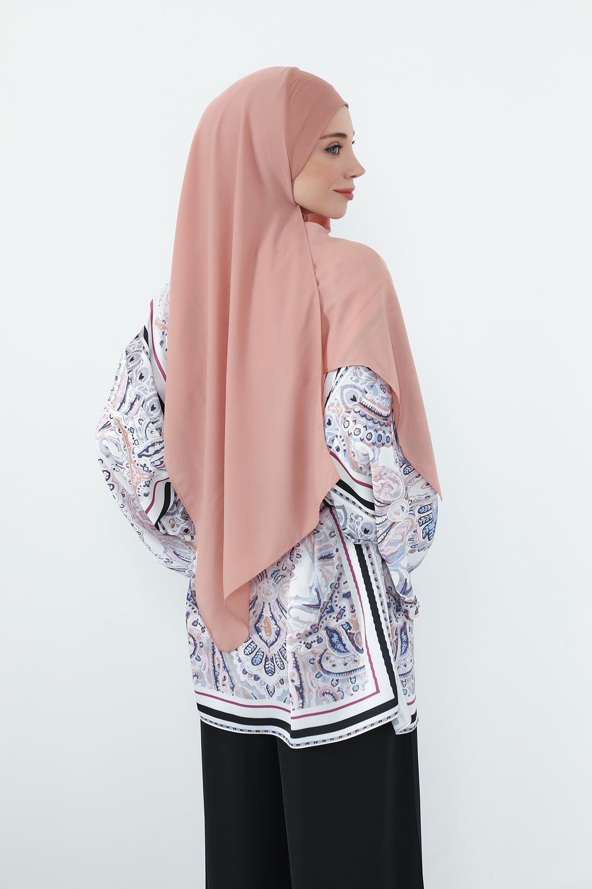 Boyun Kapatan Penye İç Boneli Krep Şal,PS-55