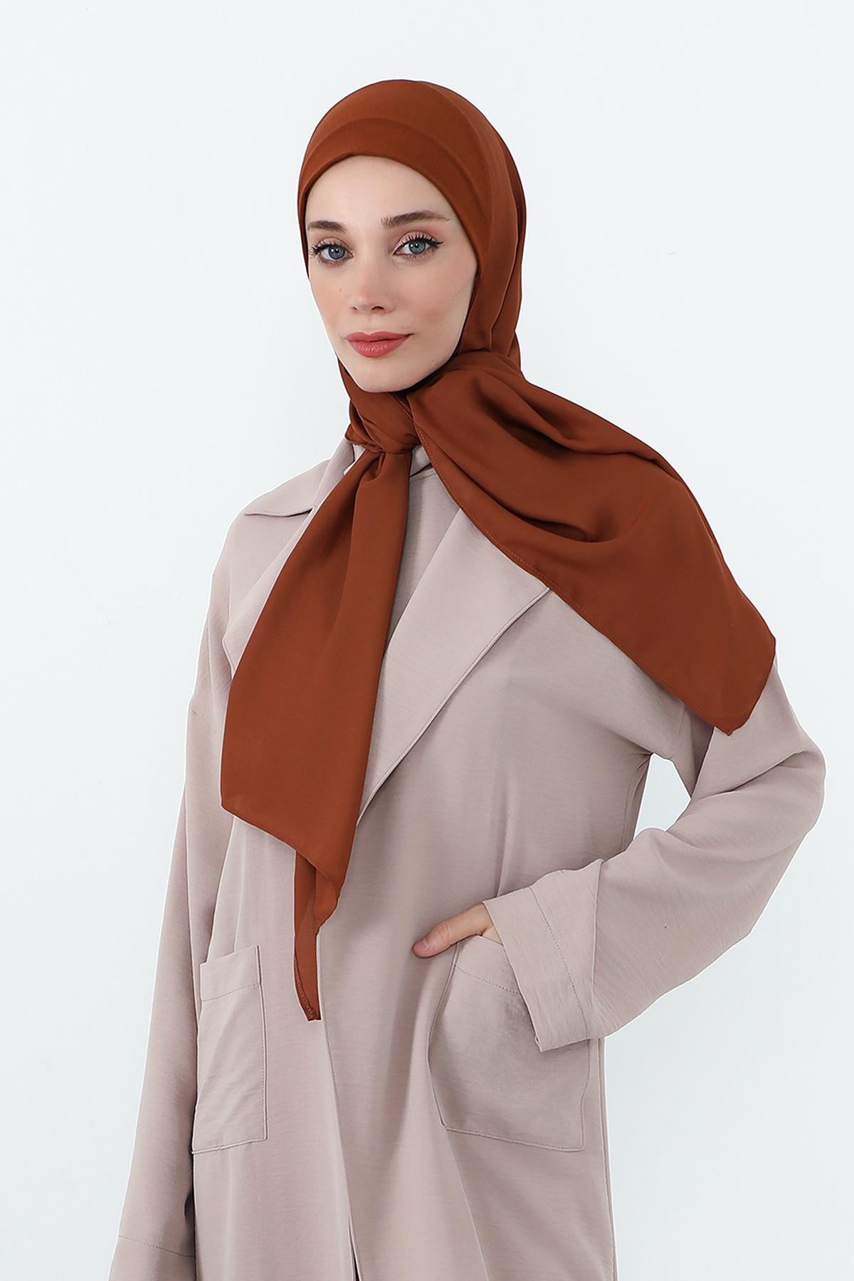 Boyun Kapatan Penye İç Boneli Krep Şal,PS-55