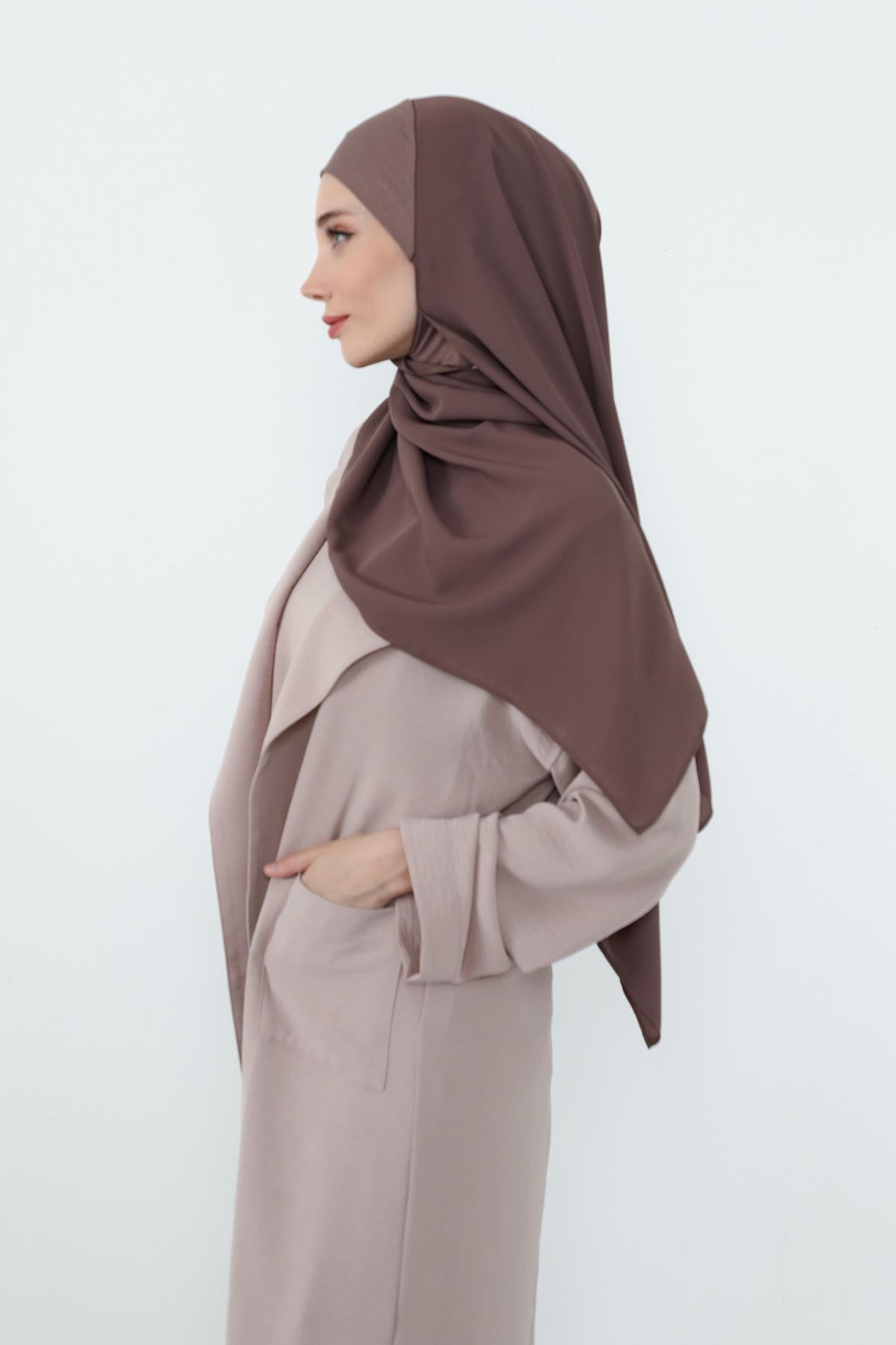 Boyun Kapatan Penye İç Boneli Krep Şal,PS-55