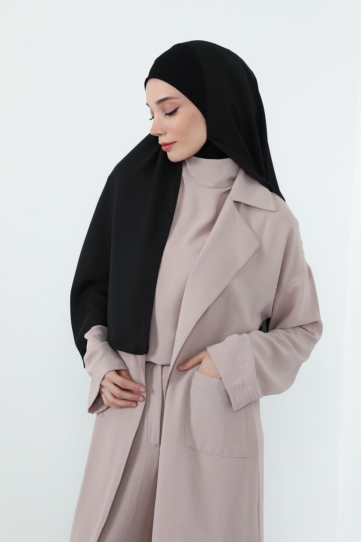 Boyun Kapatan Penye İç Boneli Krep Şal,PS-55